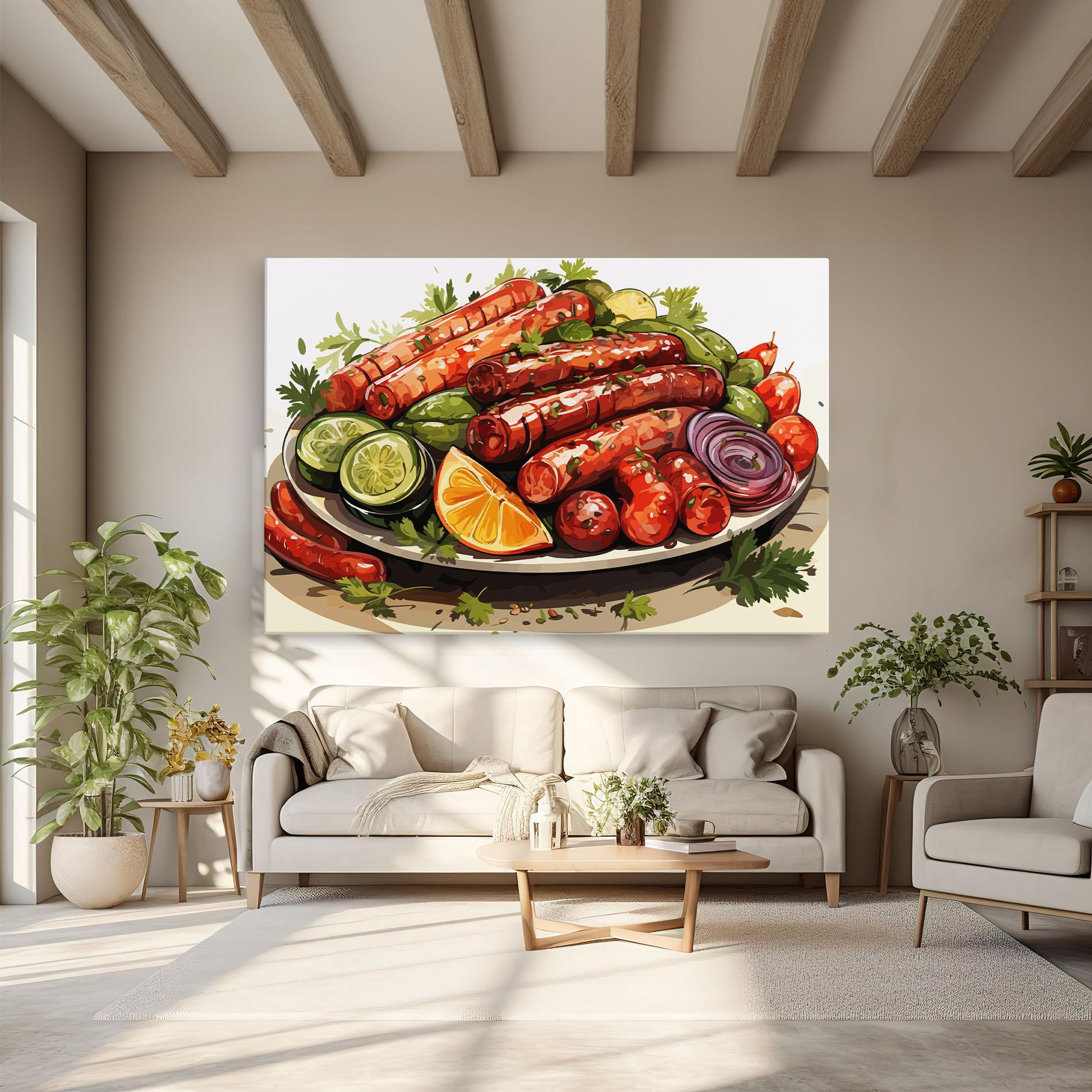 Tablou Canvas Tasty Sousages mockup 6