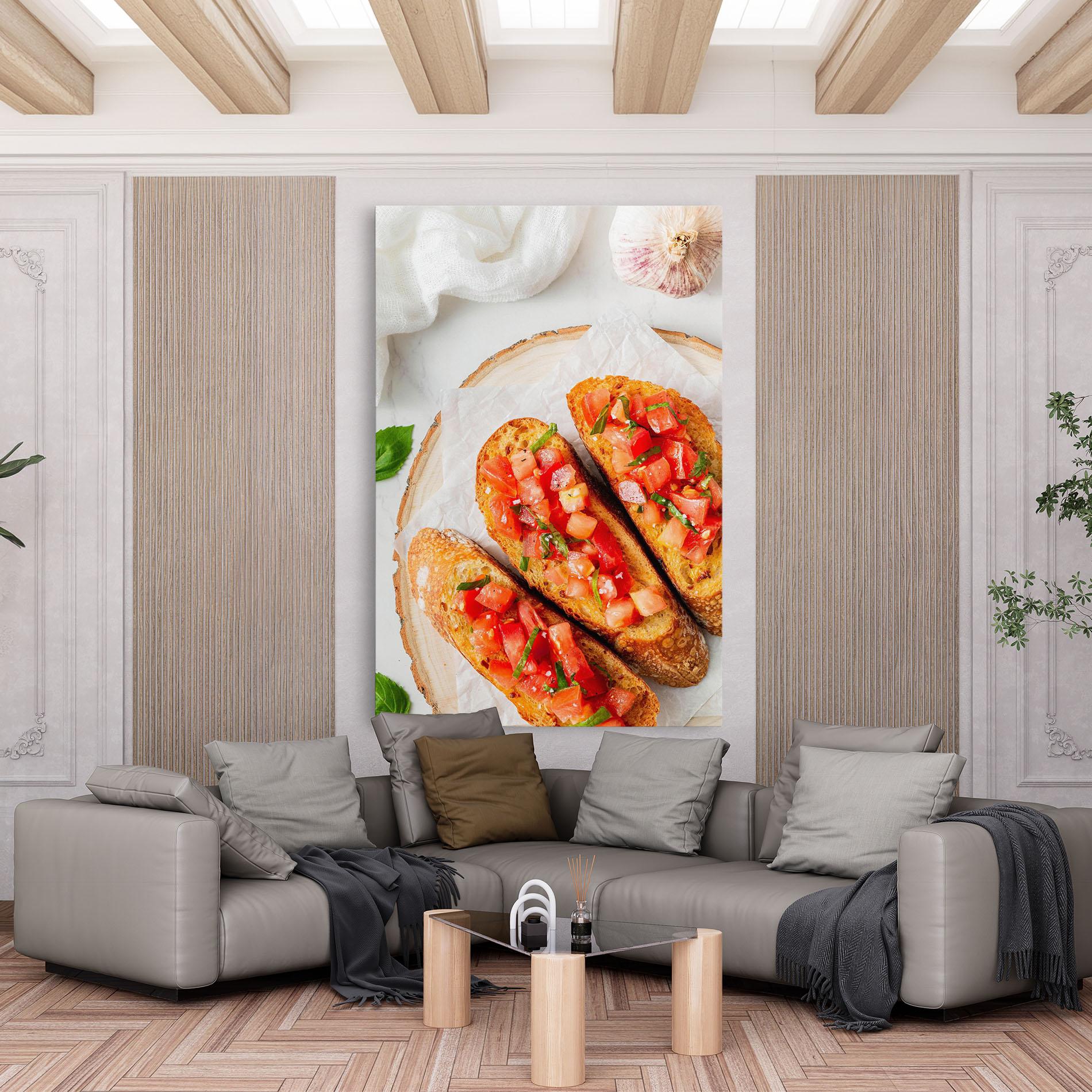 Tablou Canvas Tomatoes On Bread mockup 6