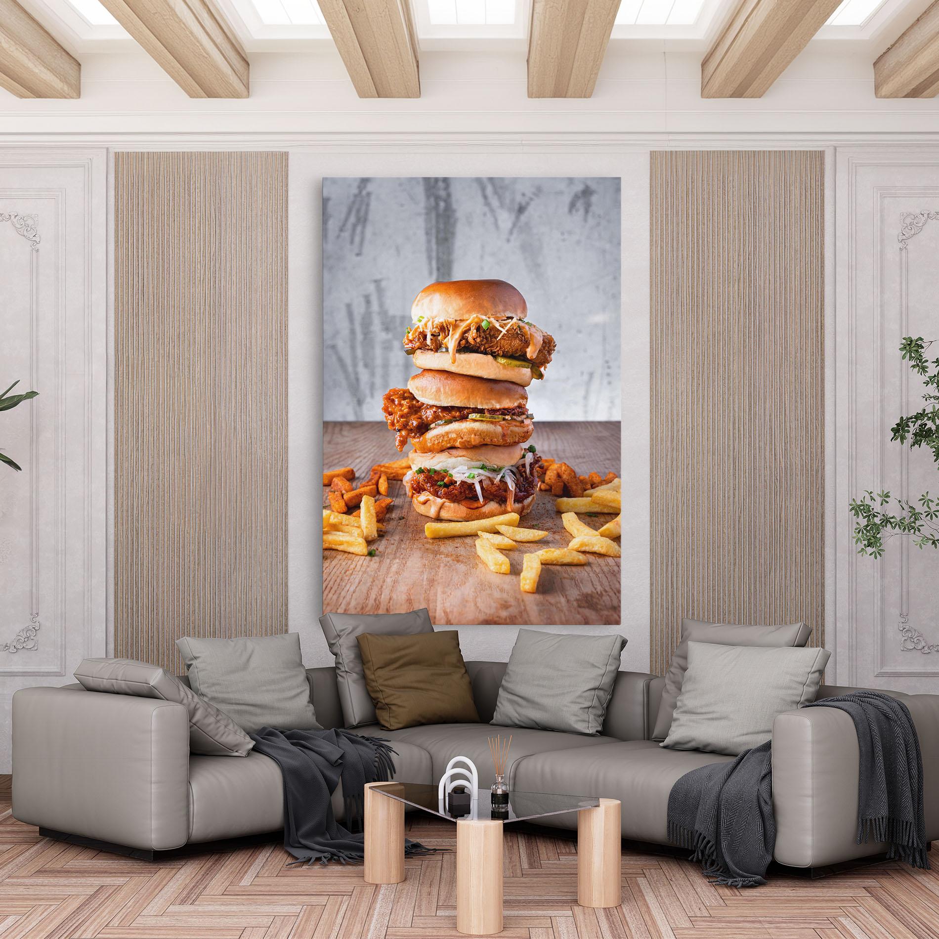 Tablou Canvas Triple Hamburger mockup 6