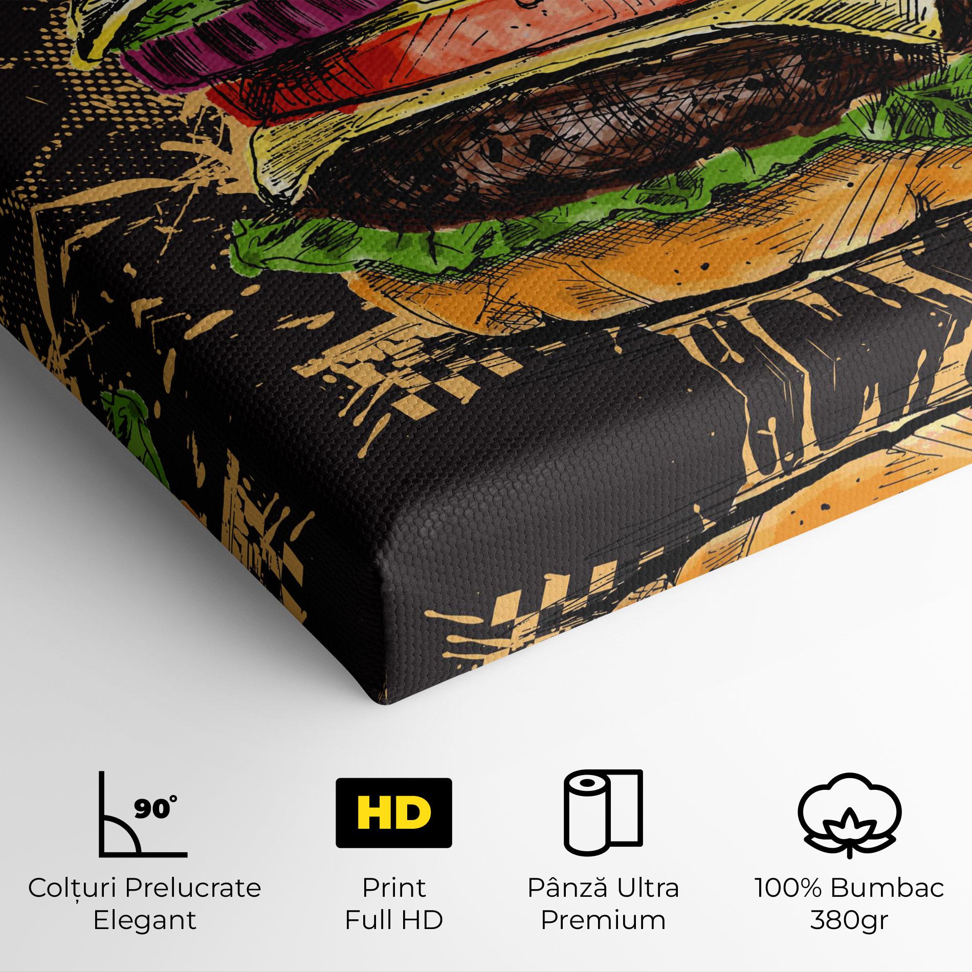 Tablou Canvas Burger Drawing mockup 4
