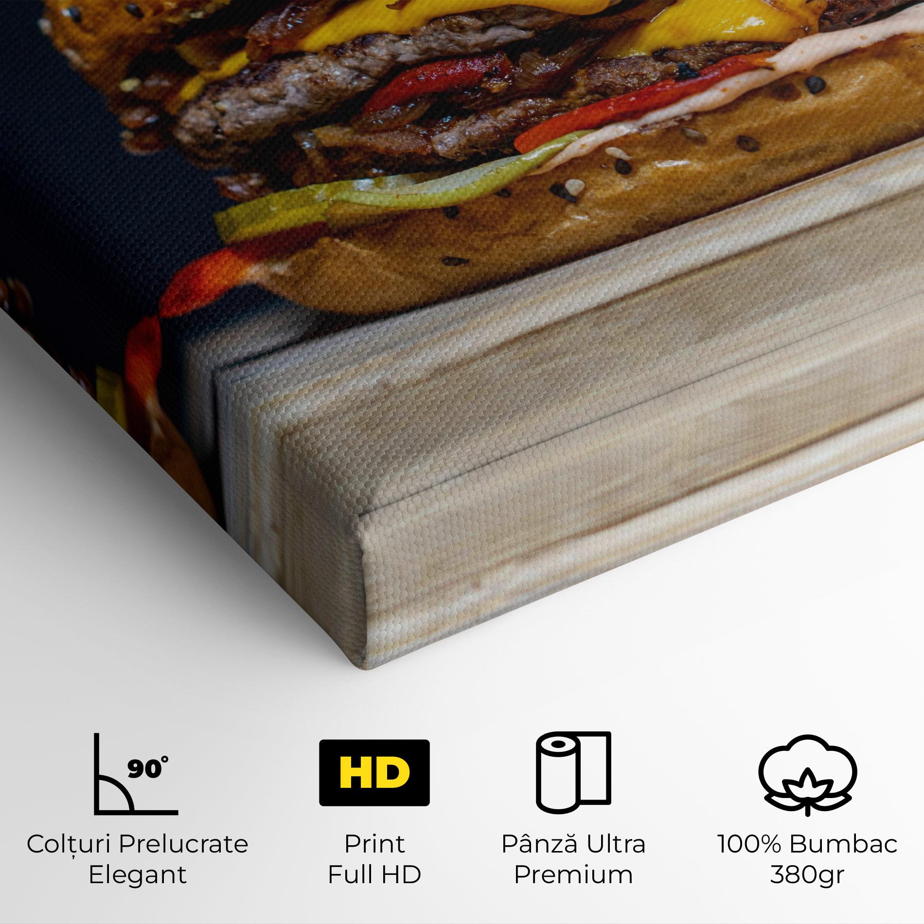 Tablou Canvas Tasty Hamburger mockup 4