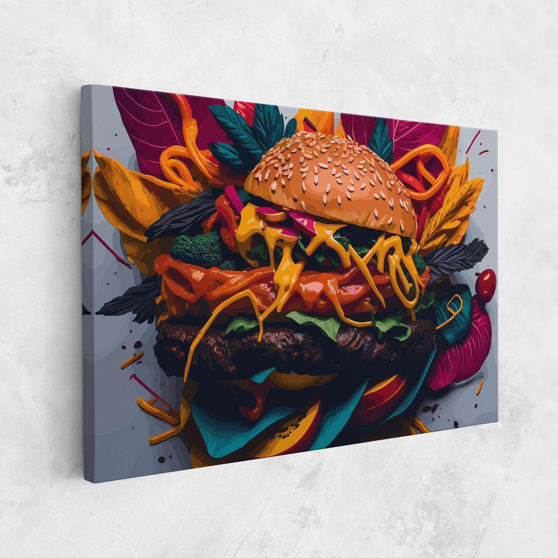 Tablou Canvas Burger Mustard mockup 1