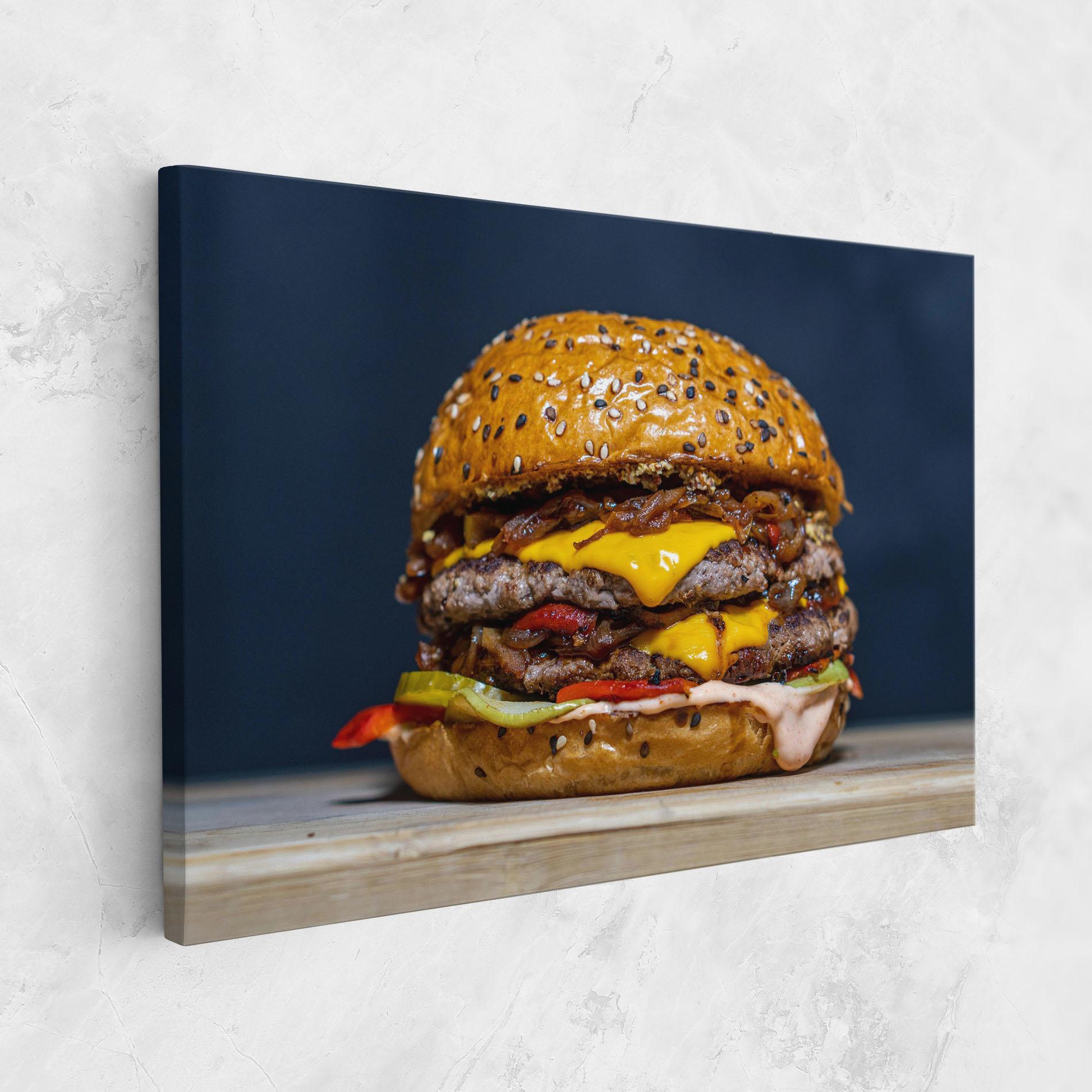 Tablou Canvas Tasty Hamburger mockup 1