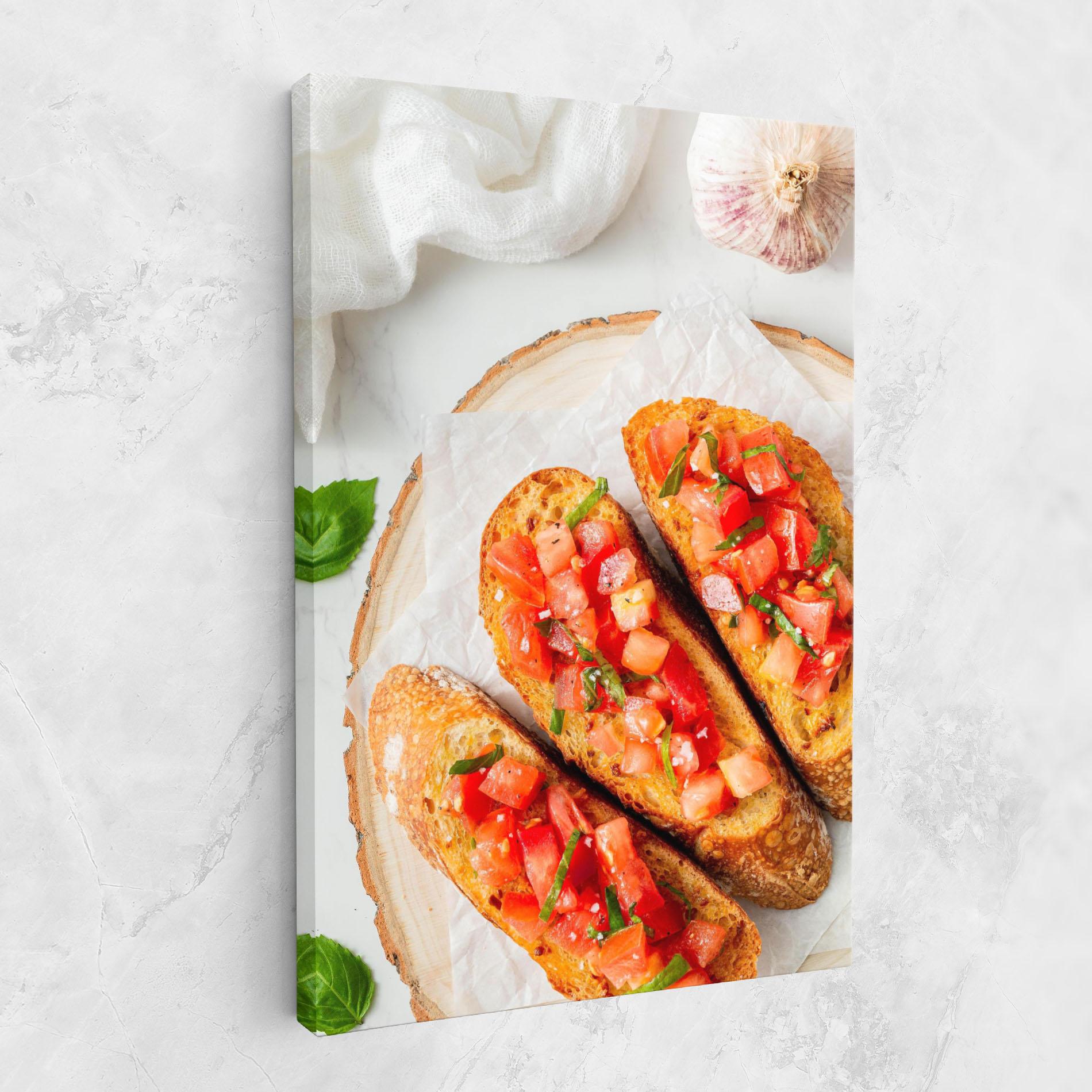Tablou Canvas Tomatoes On Bread mockup 1