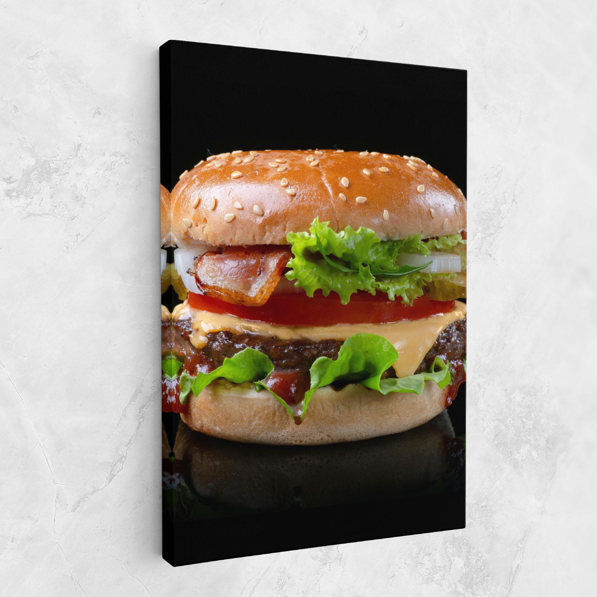 Tablou Canvas Yumm Hamburger mockup 1