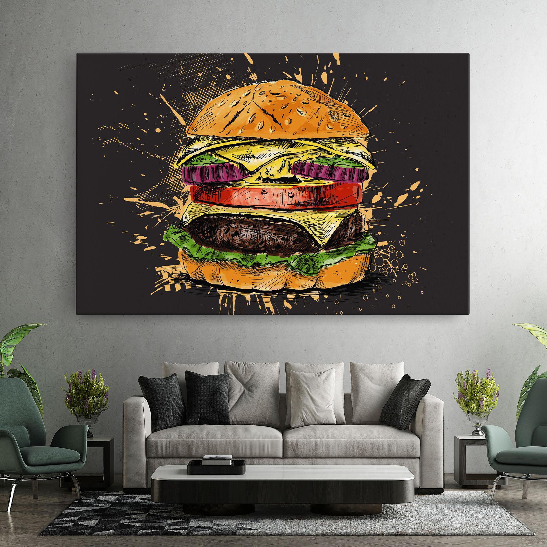 Tablou Canvas Burger Drawing mockup 7