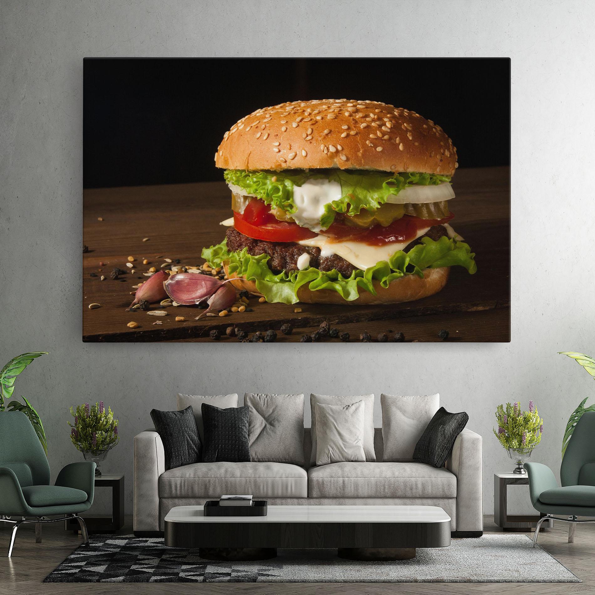 Tablou Canvas Delicious Hamburger mockup 7