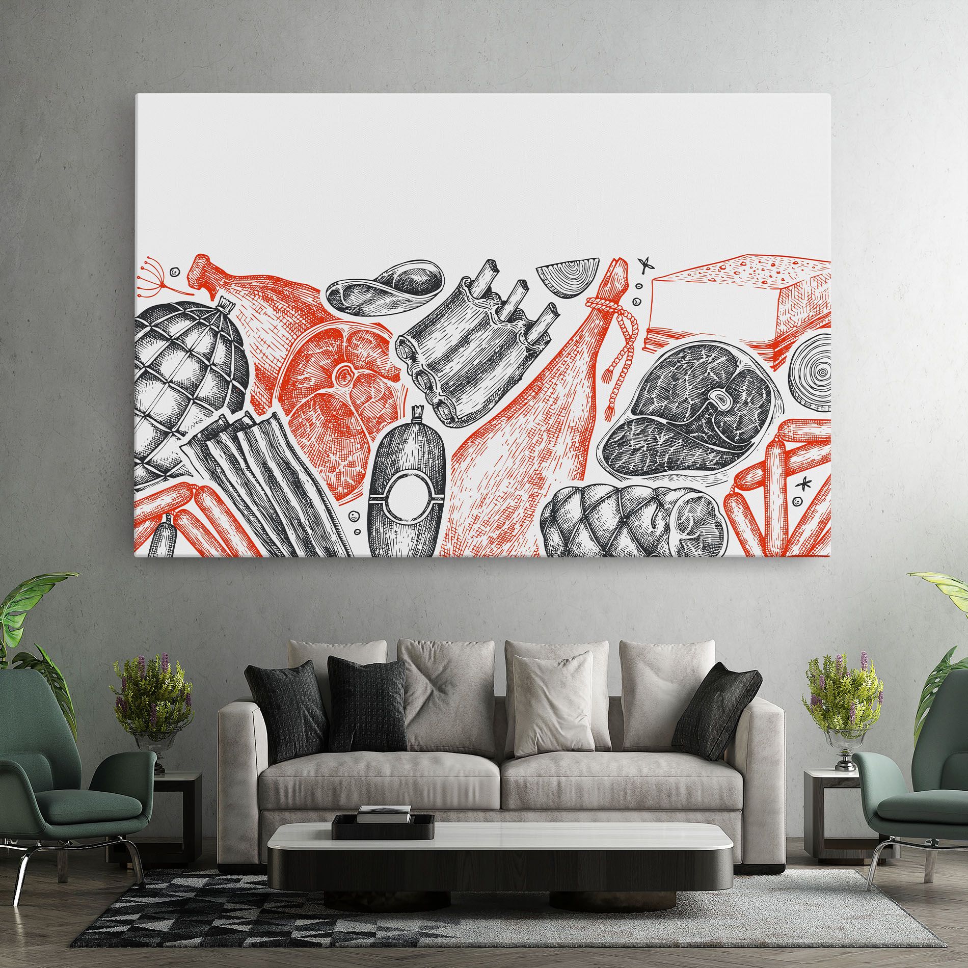 Grey Orange Meat mockup 7