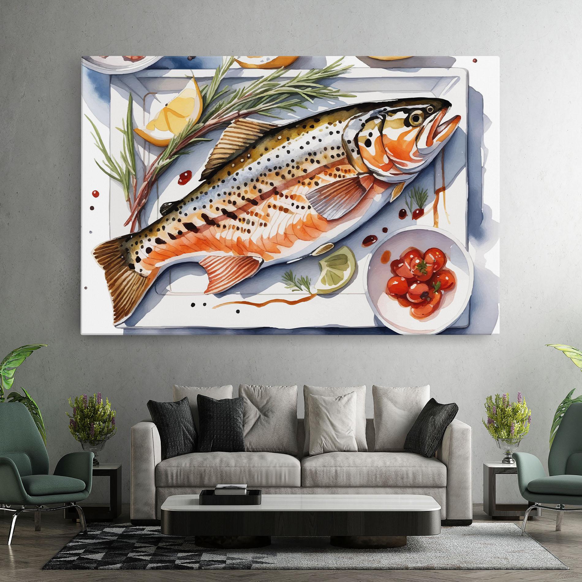 Tablou Canvas Grilled Trout mockup 7
