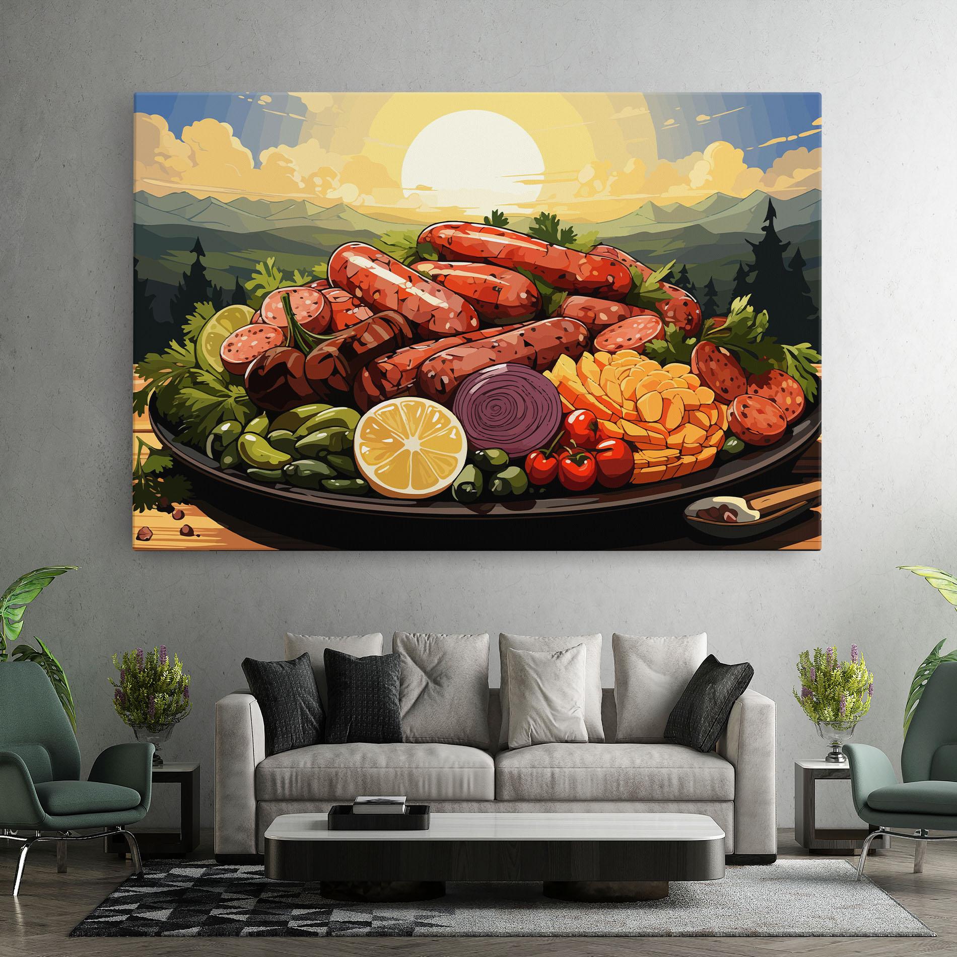 Tablou Canvas Sunset Sousages mockup 7
