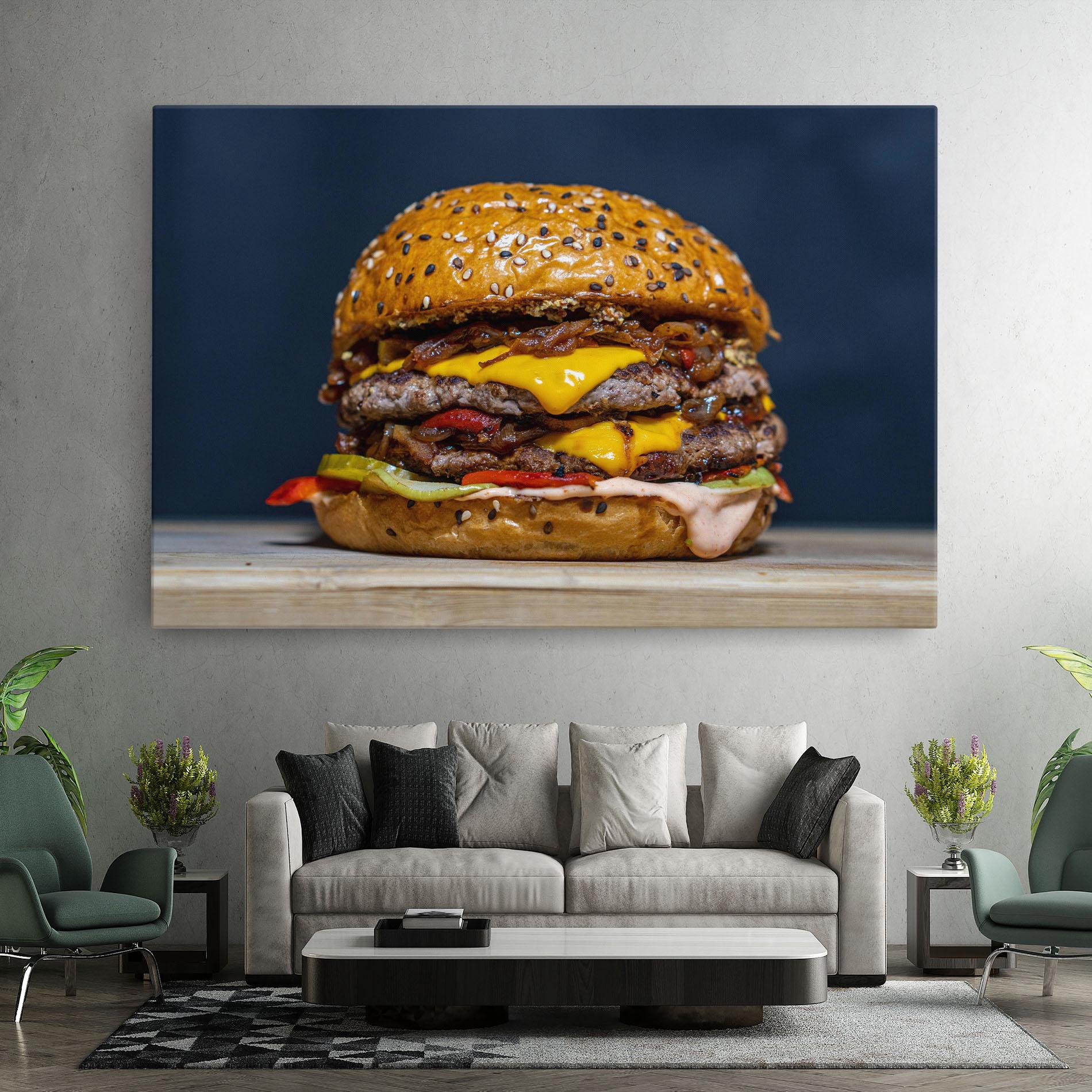 Tablou Canvas Tasty Hamburger mockup 7