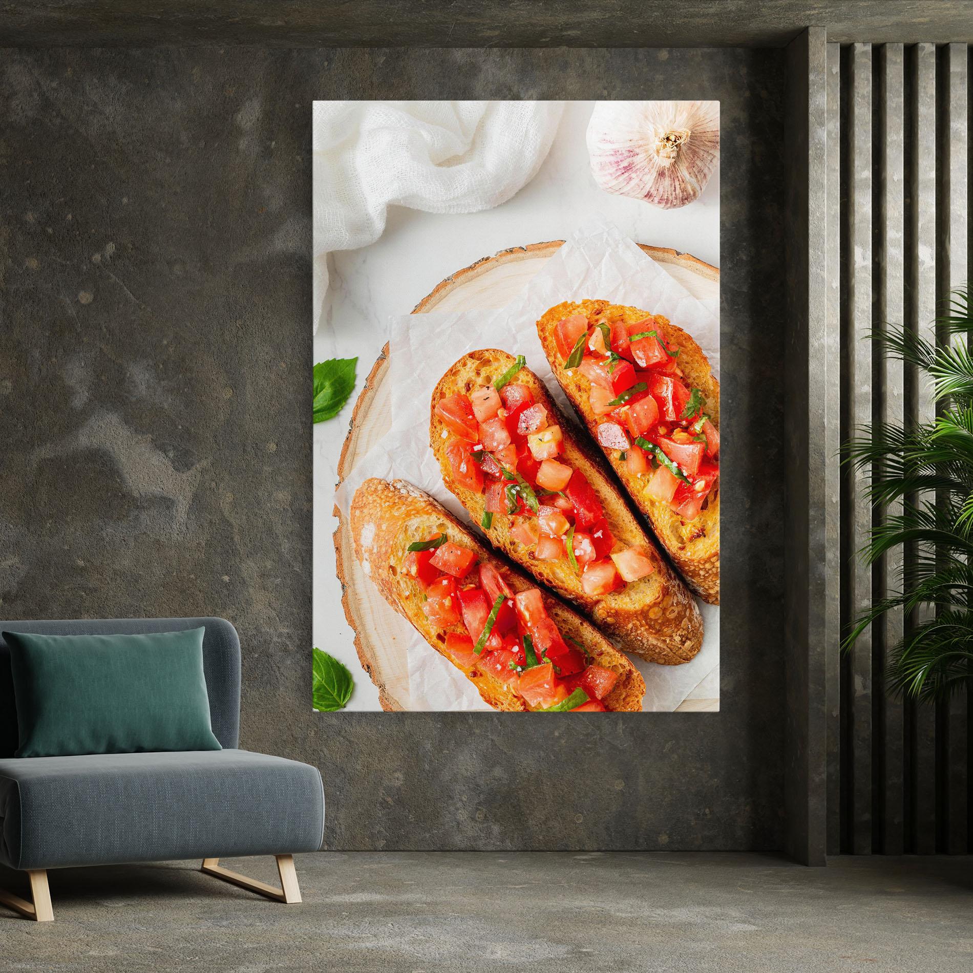 Tablou Canvas Tomatoes On Bread mockup 7