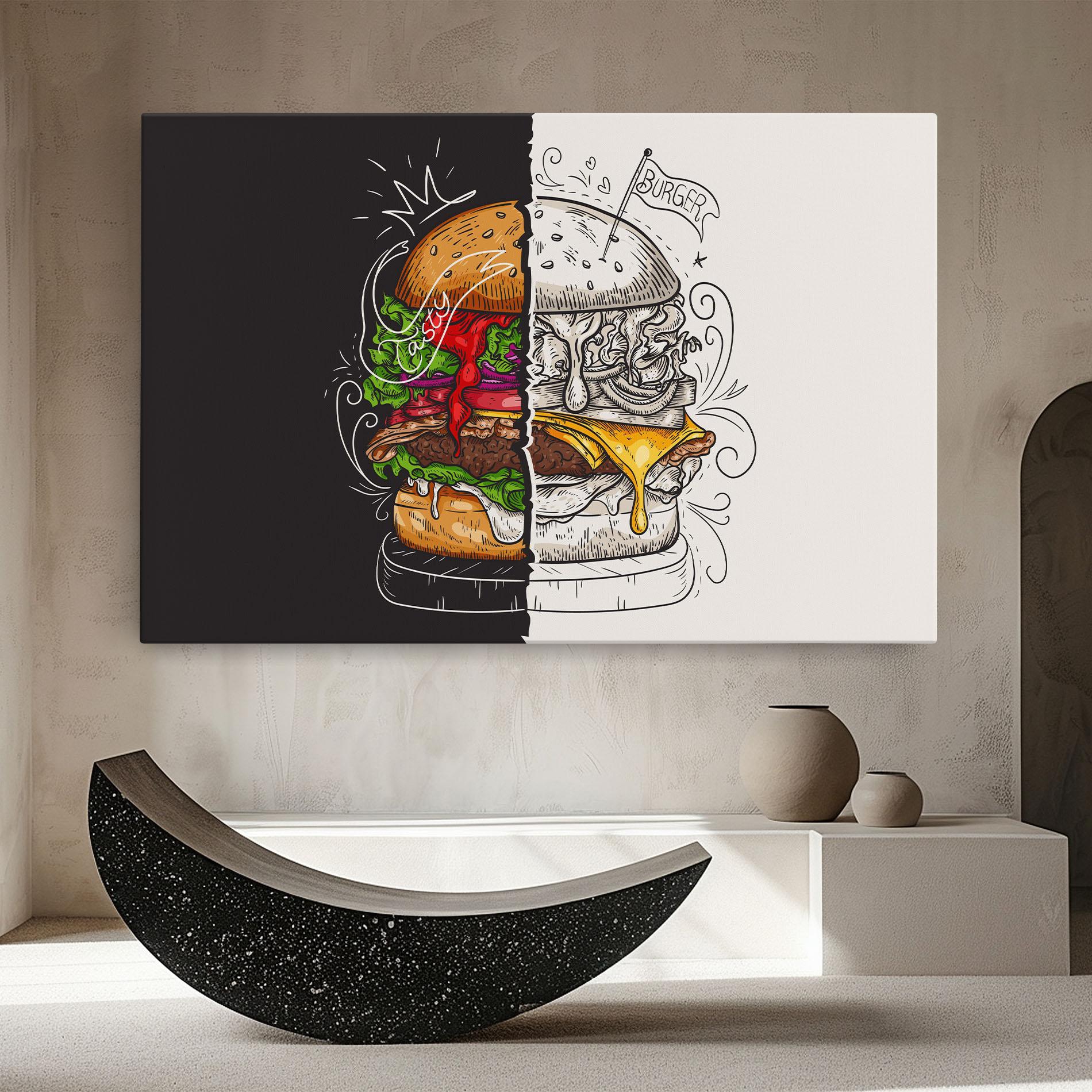 Tablou Canvas Burger Art mockup 8