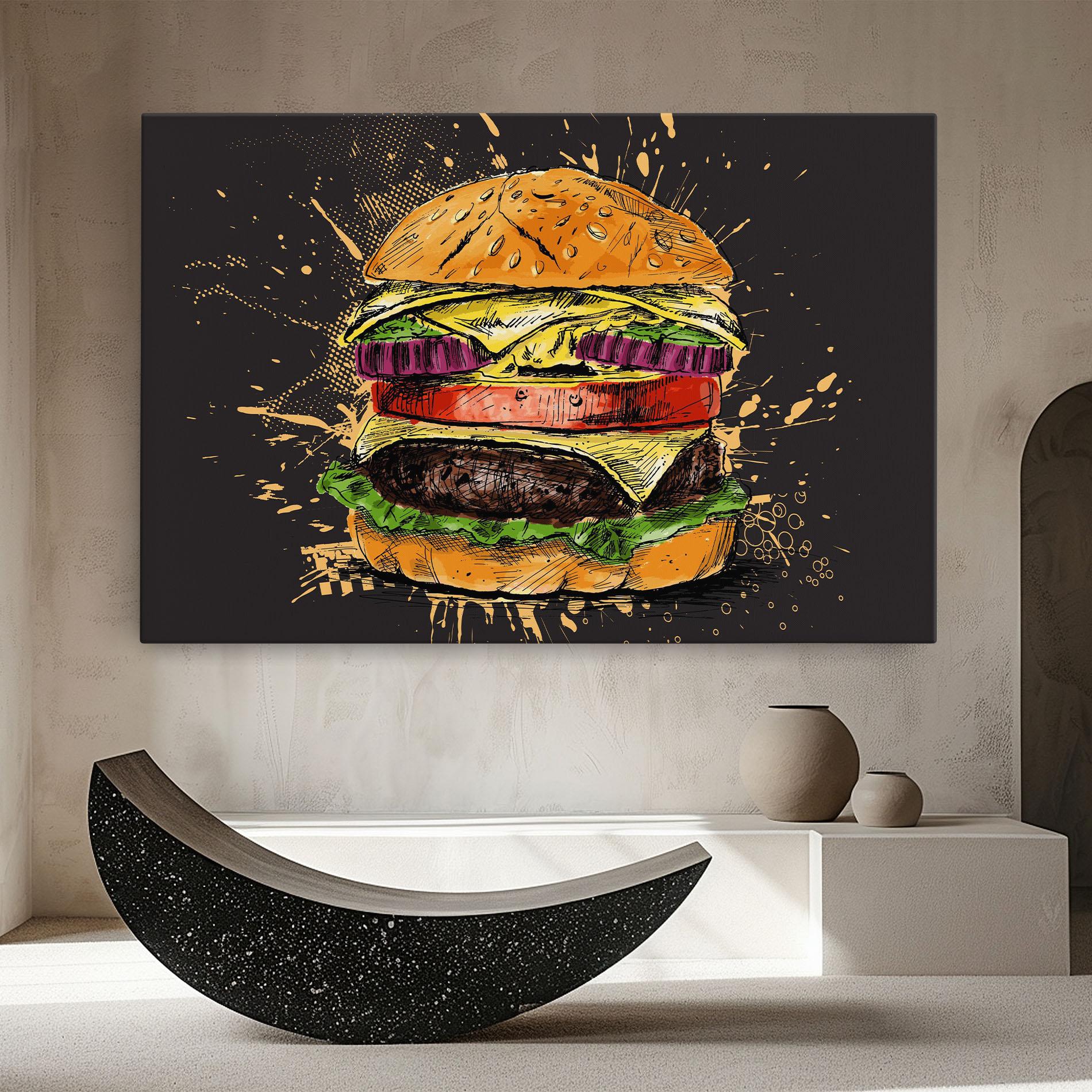 Tablou Canvas Burger Drawing mockup 8