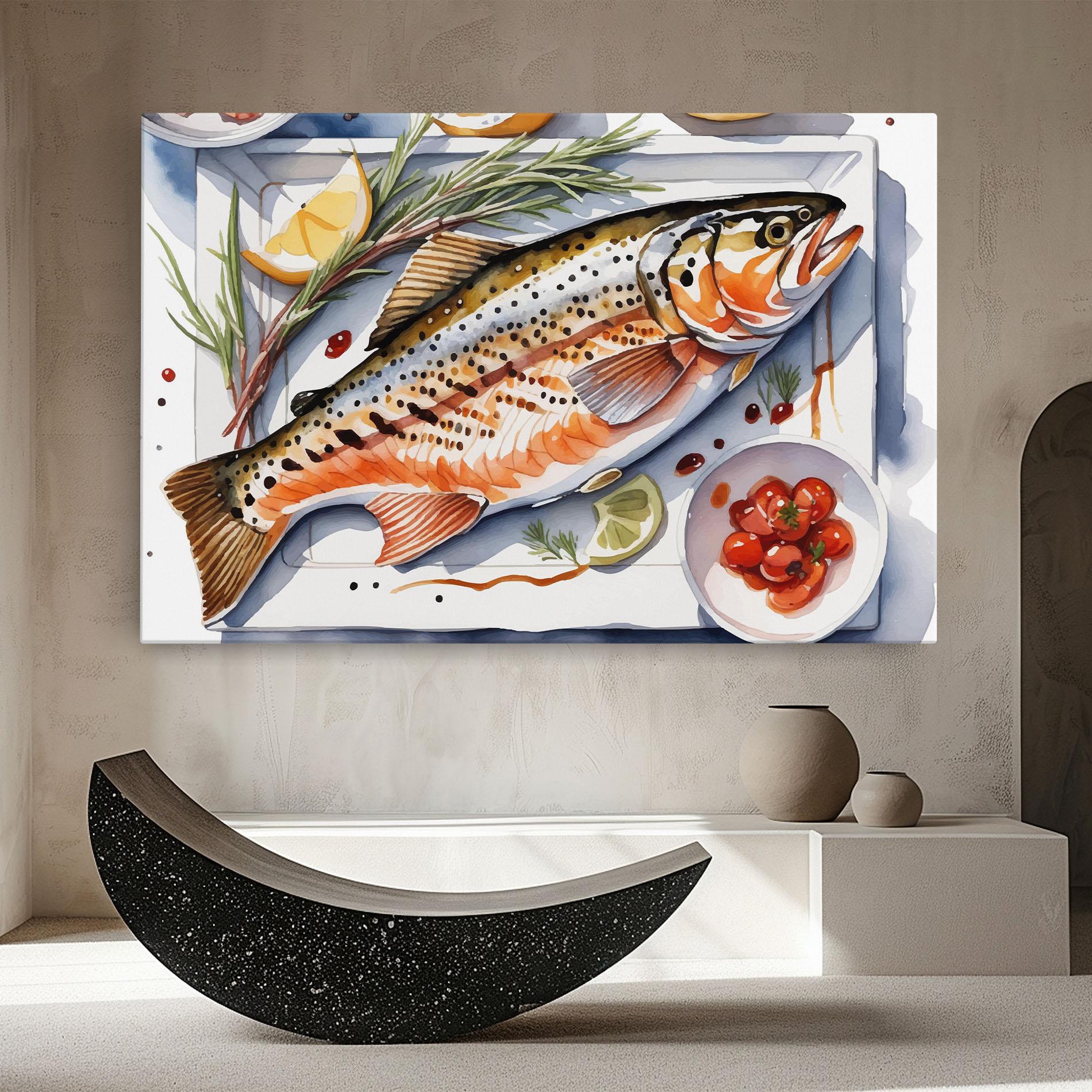Tablou Canvas Grilled Trout mockup 8