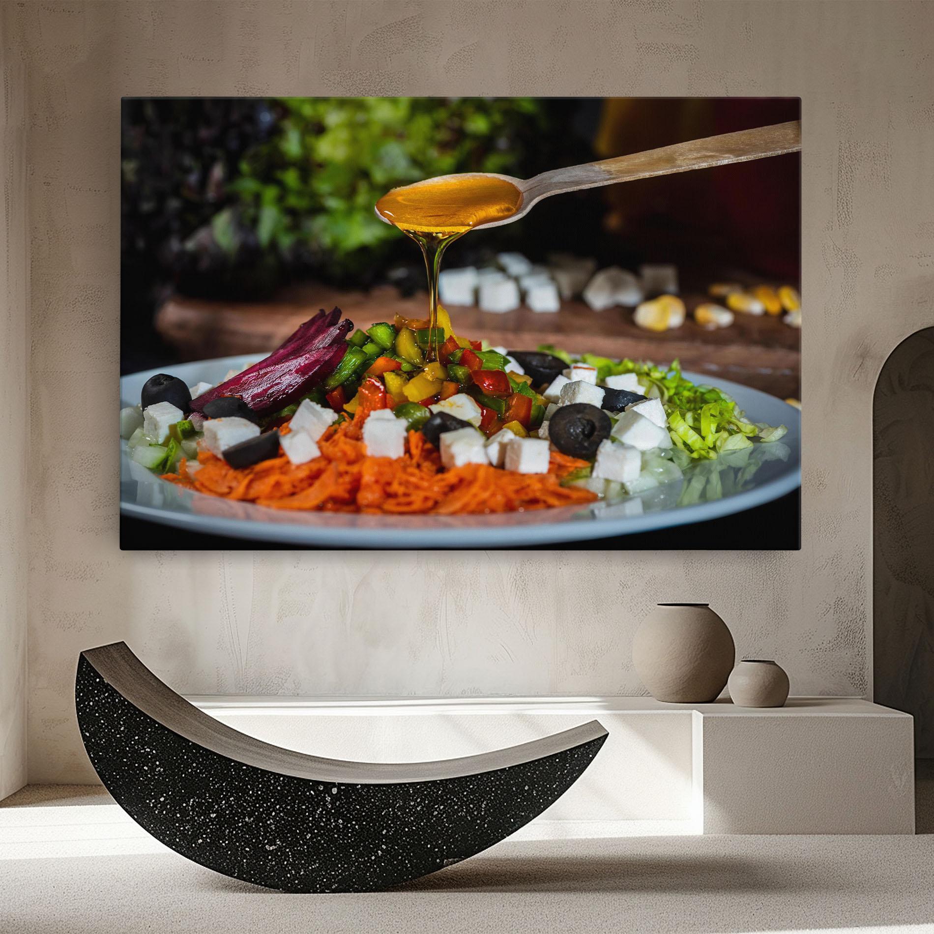 Tablou Canvas Honey Over Food mockup 8