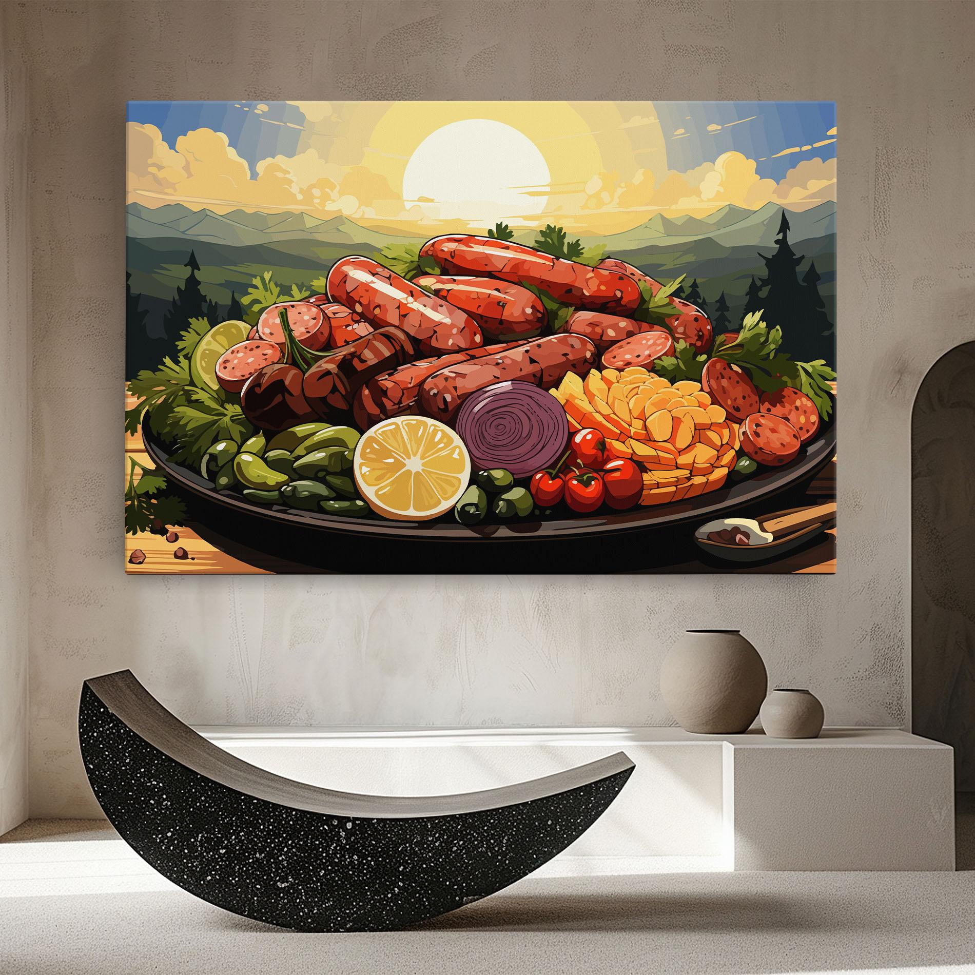 Tablou Canvas Sunset Sousages mockup 8