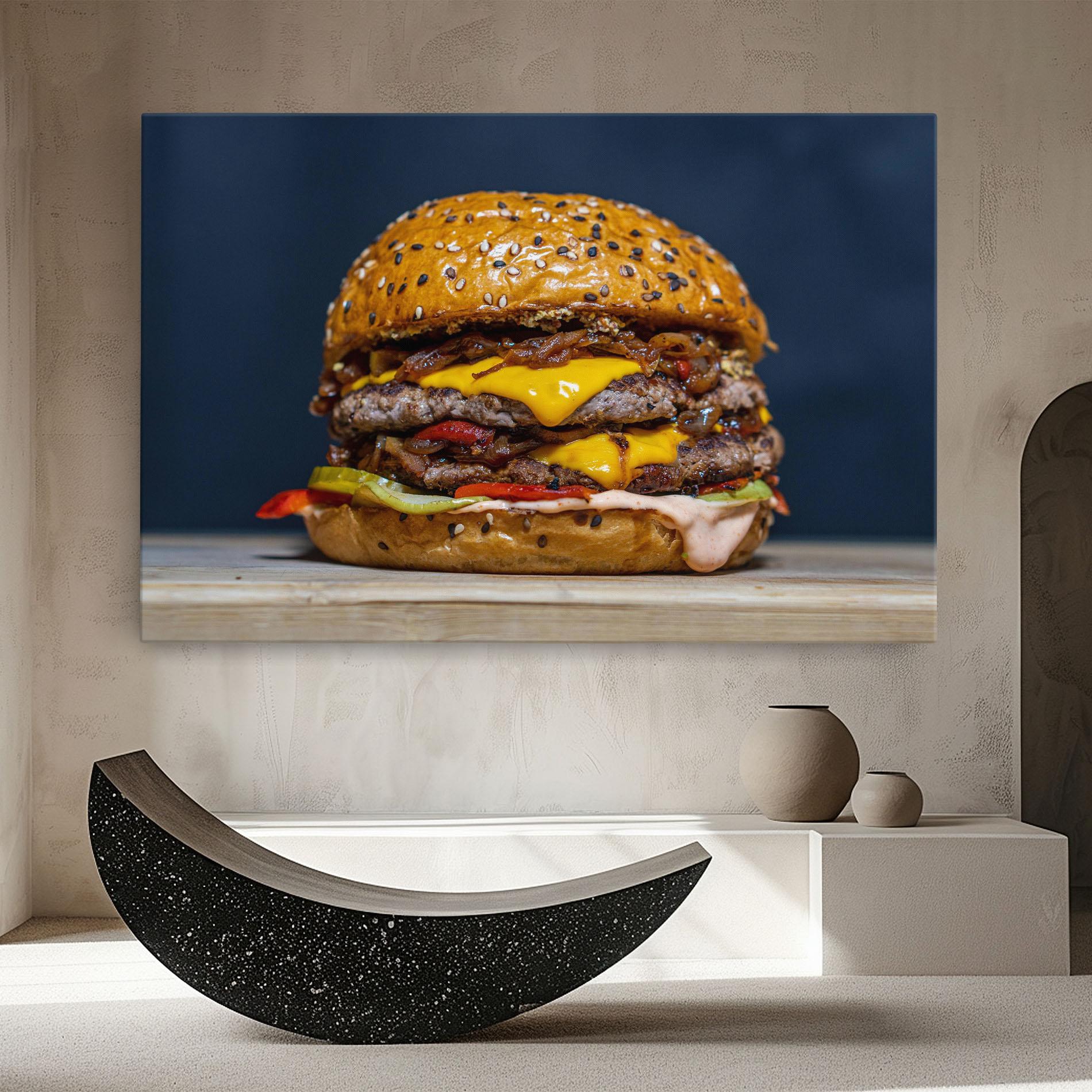 Tablou Canvas Tasty Hamburger mockup 8