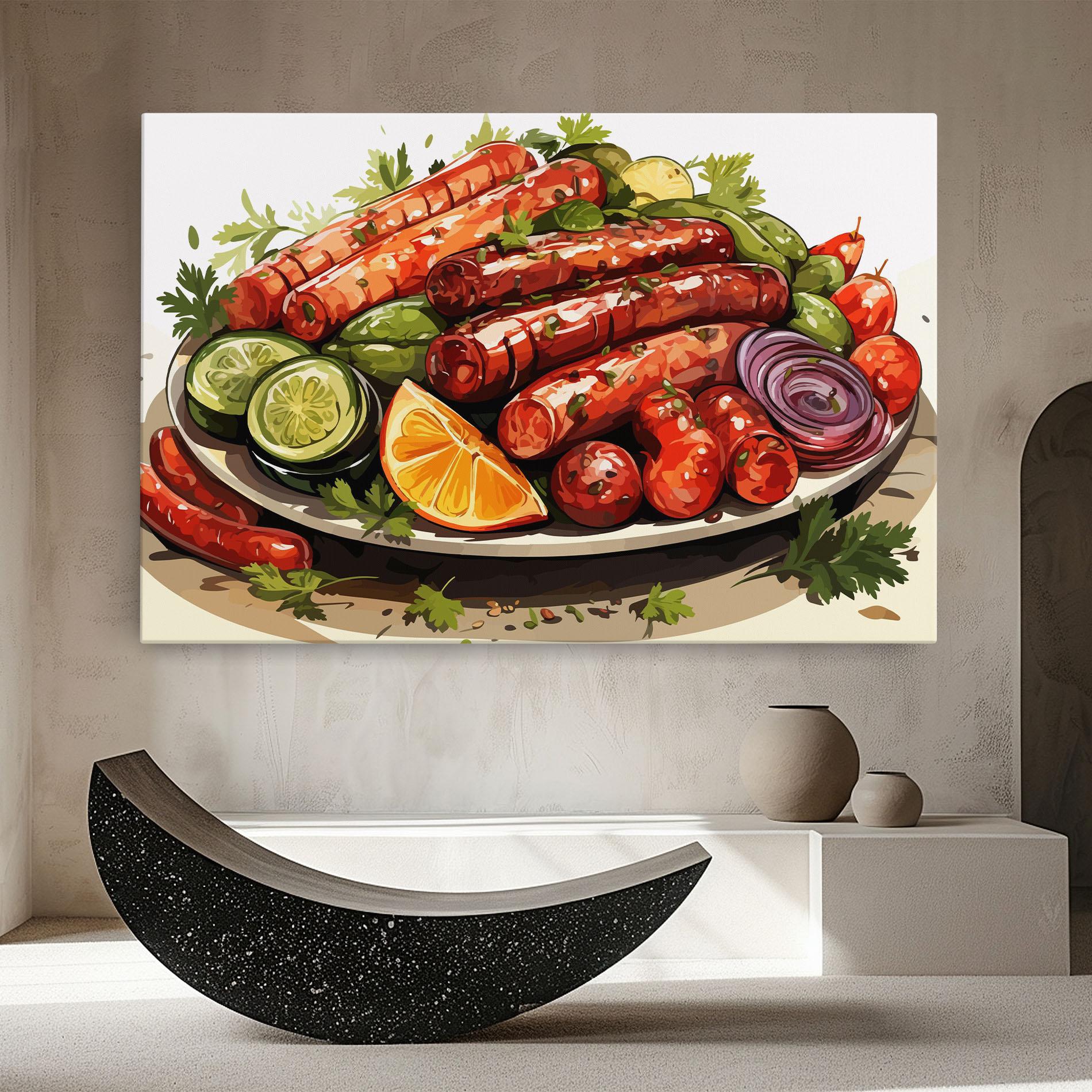 Tablou Canvas Tasty Sousages mockup 8