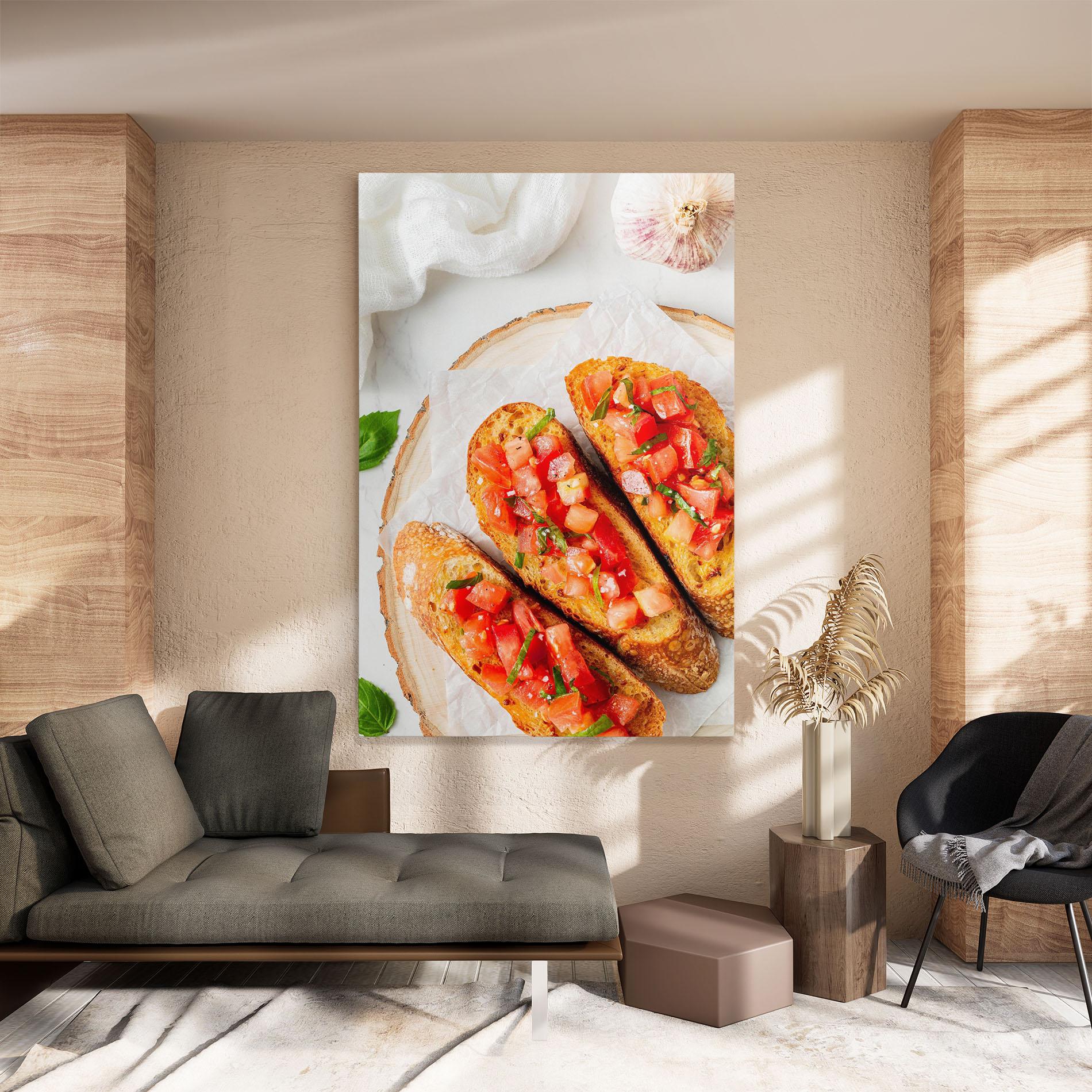 Tablou Canvas Tomatoes On Bread mockup 8