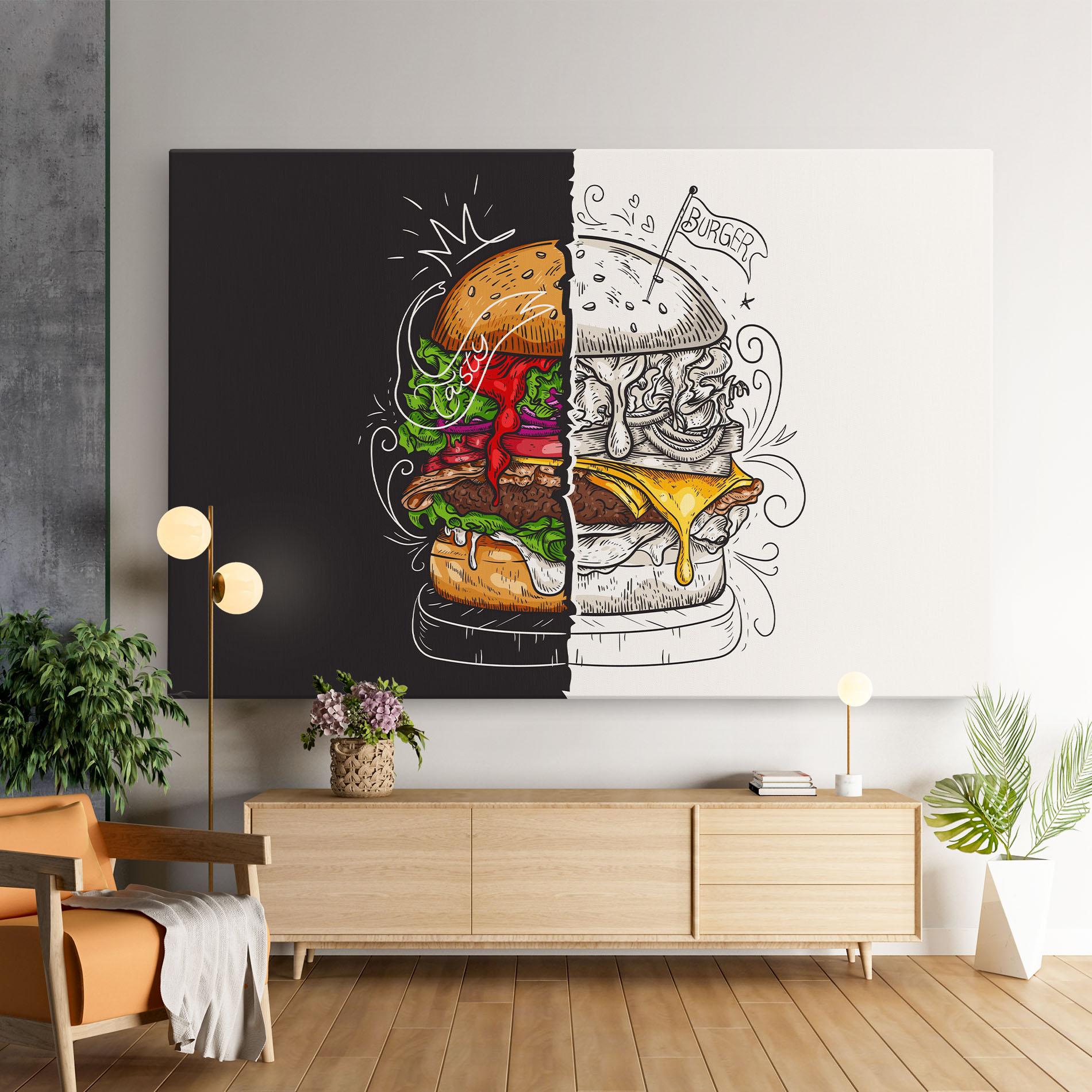 Tablou Canvas Burger Art mockup 9