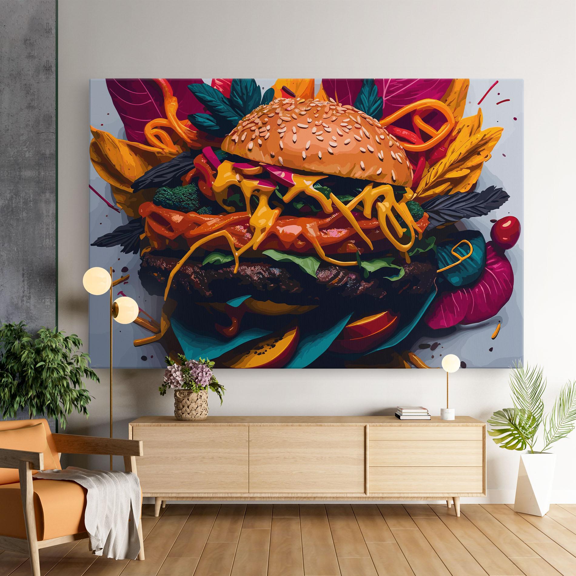 Tablou Canvas Burger Mustard mockup 9