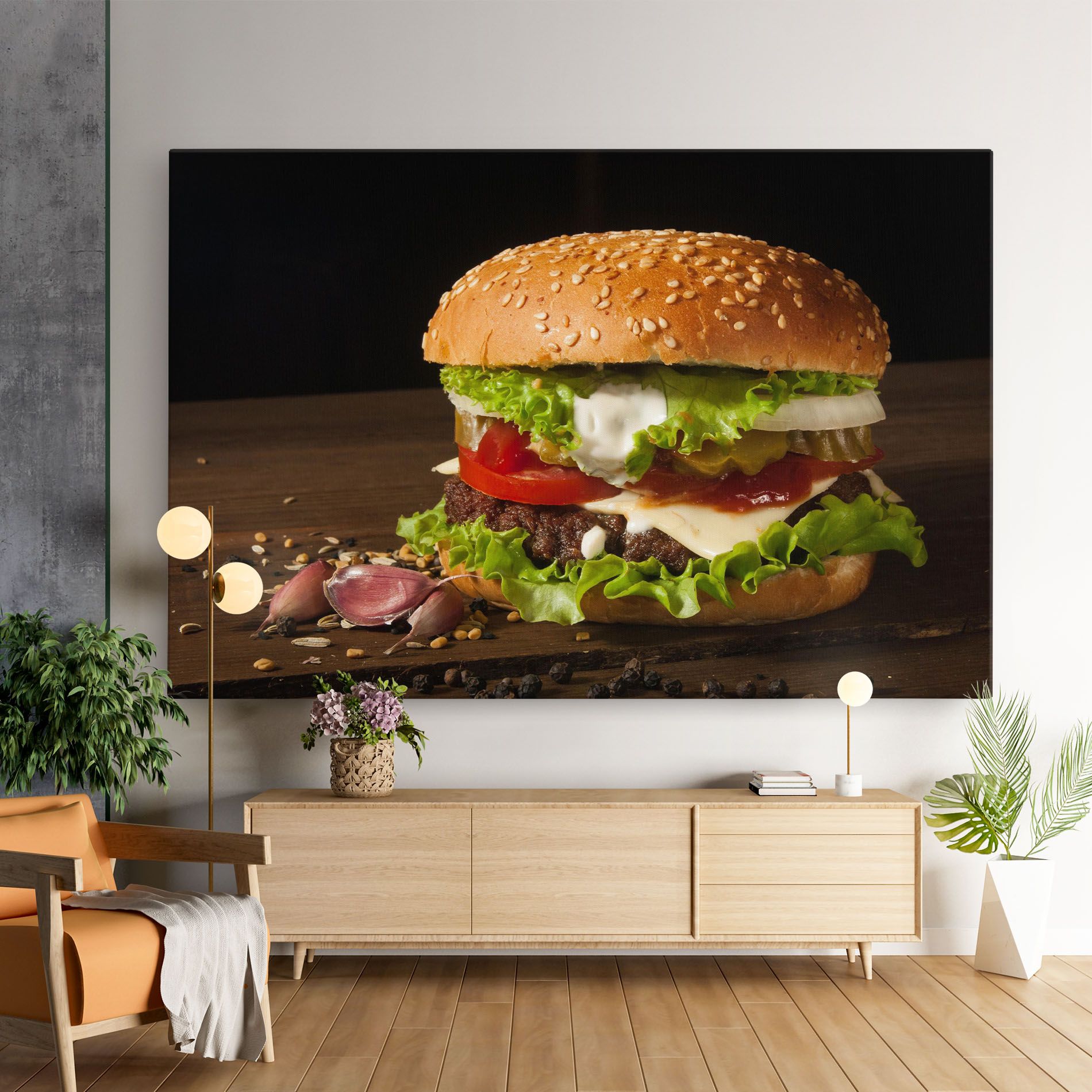 Delicious Hamburger mockup 9