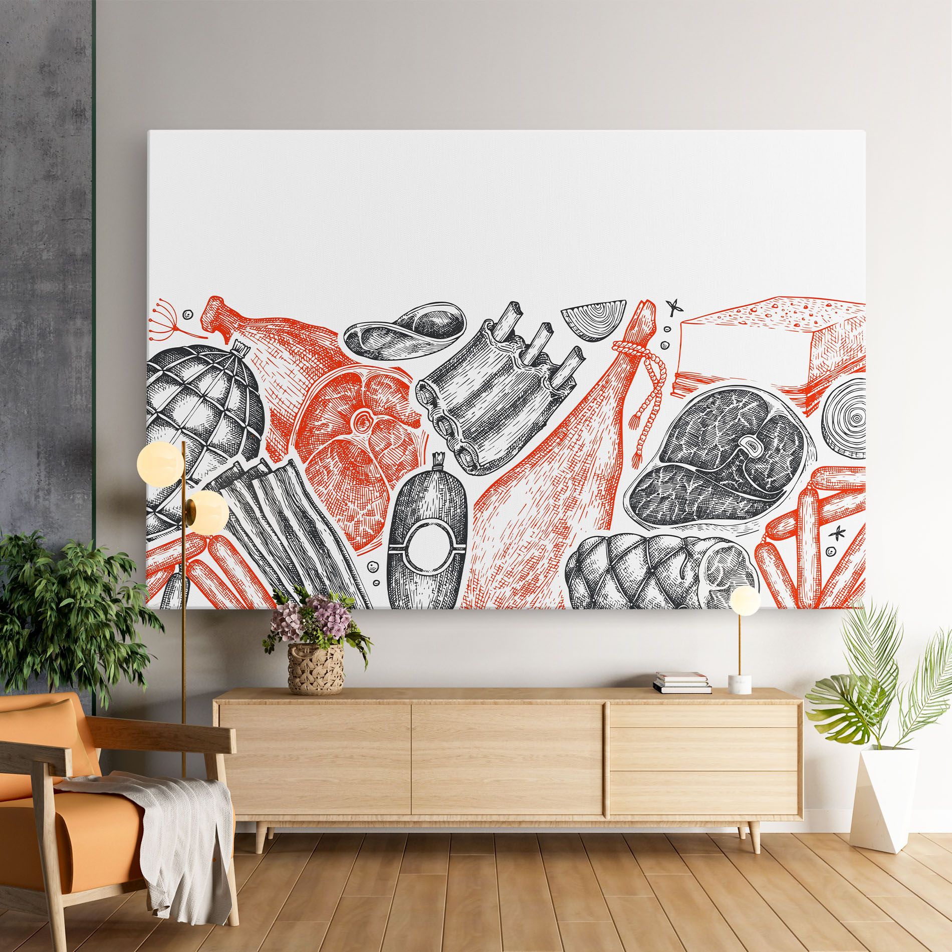 Grey Orange Meat mockup 9