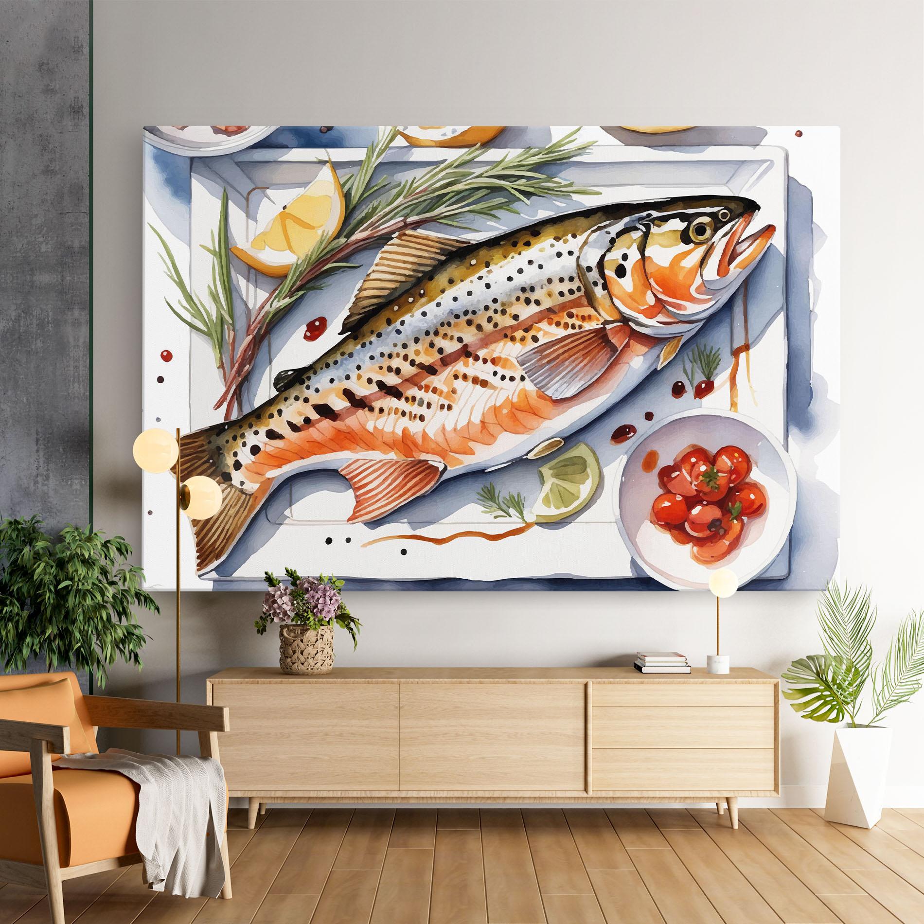 Tablou Canvas Grilled Trout mockup 9