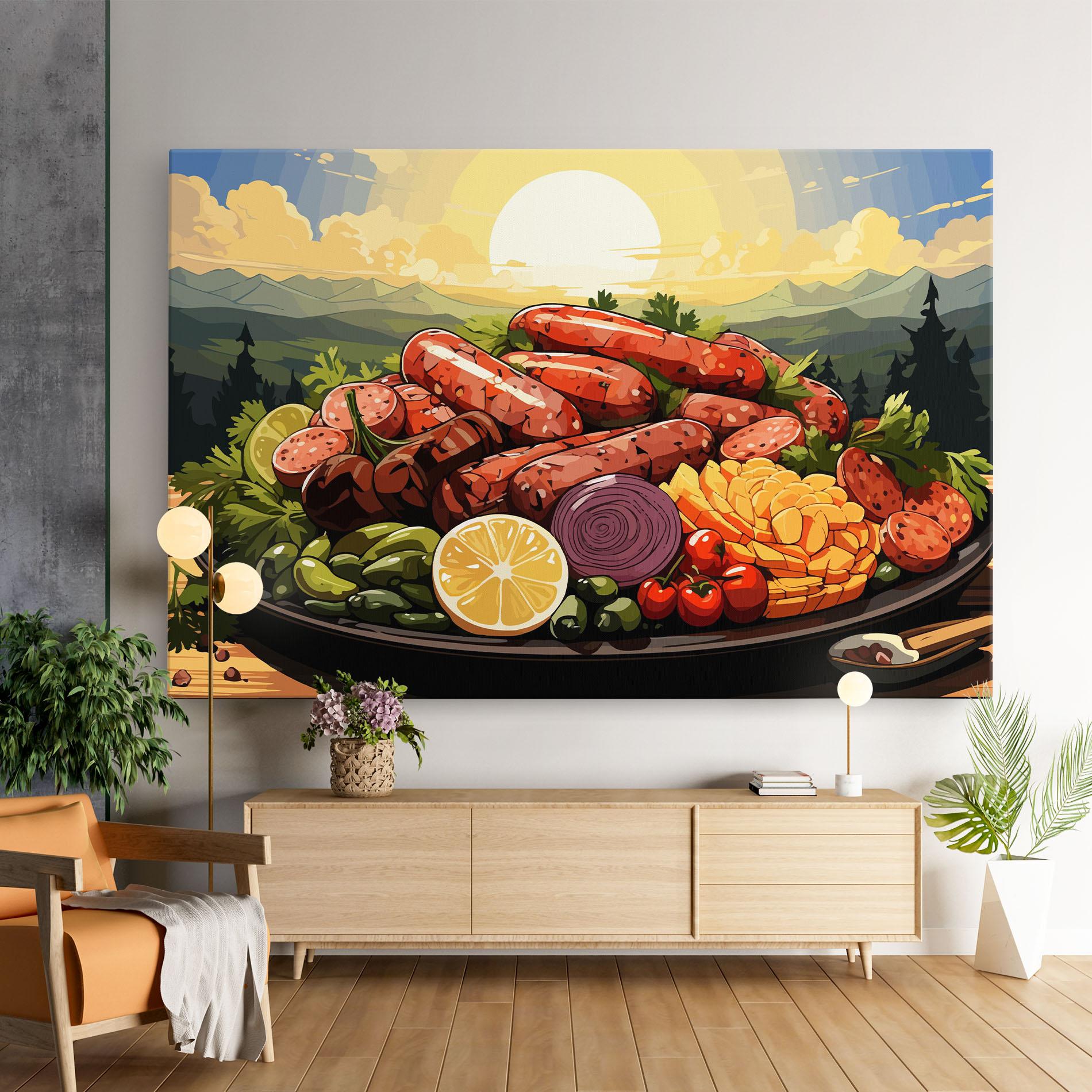Tablou Canvas Sunset Sousages mockup 9