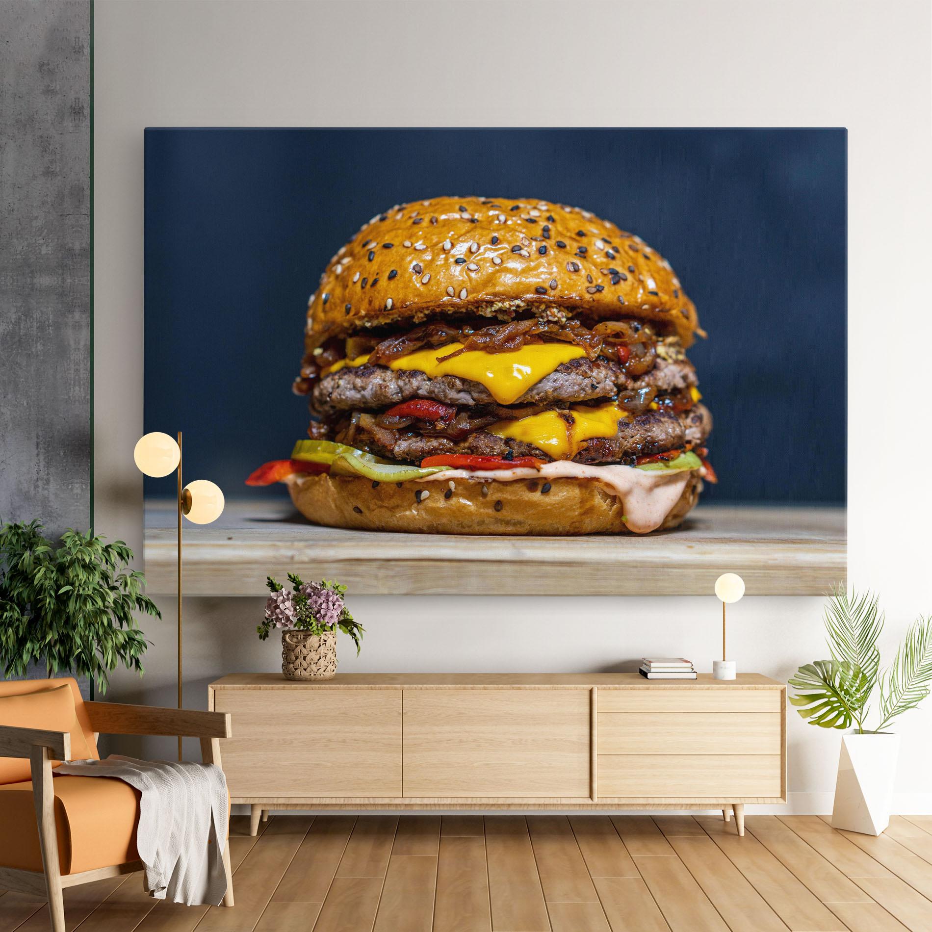 Tablou Canvas Tasty Hamburger mockup 9