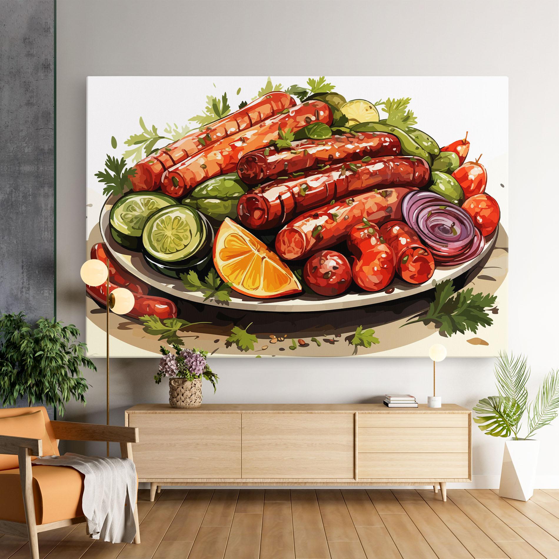 Tablou Canvas Tasty Sousages mockup 9