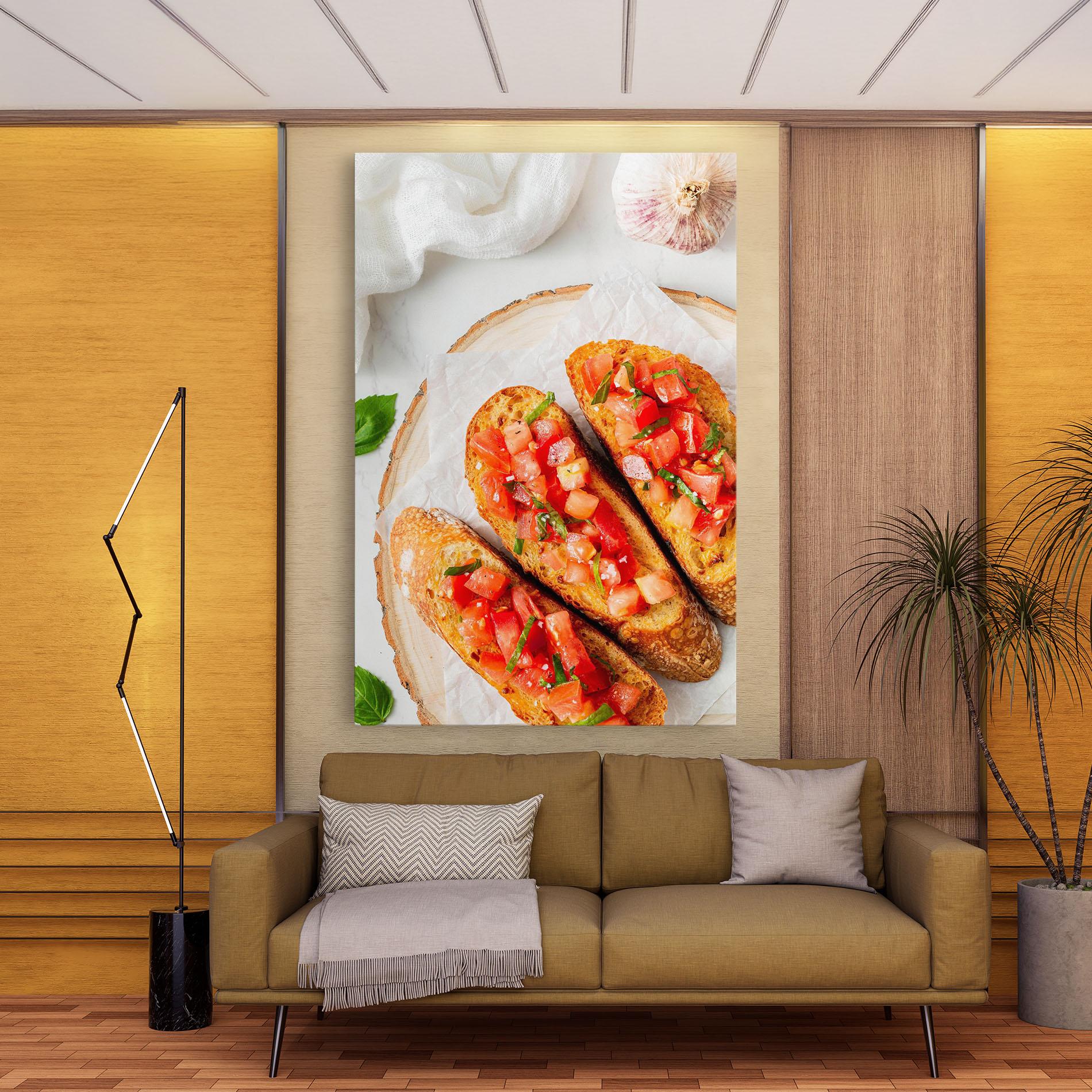 Tablou Canvas Tomatoes On Bread mockup 9