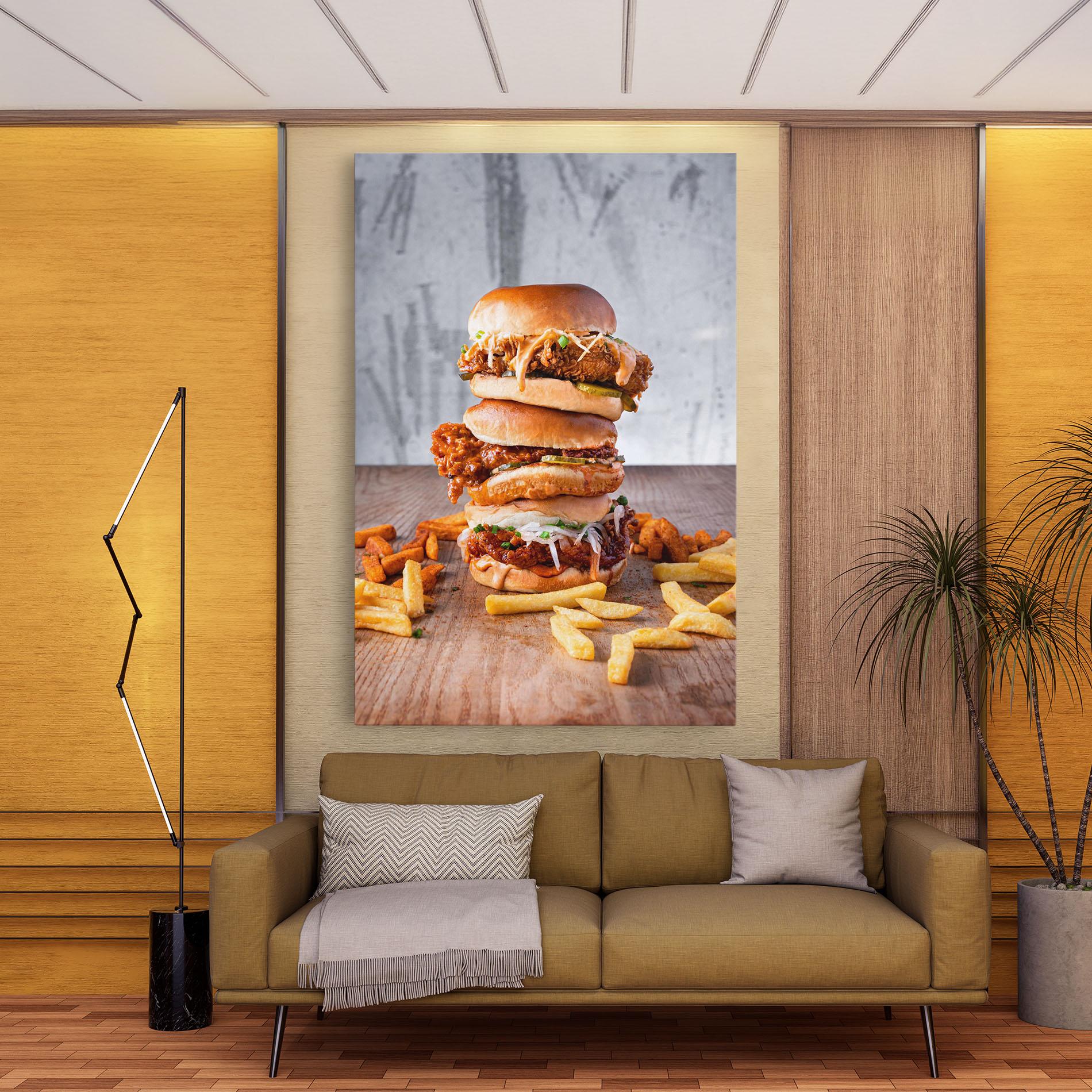 Tablou Canvas Triple Hamburger mockup 9