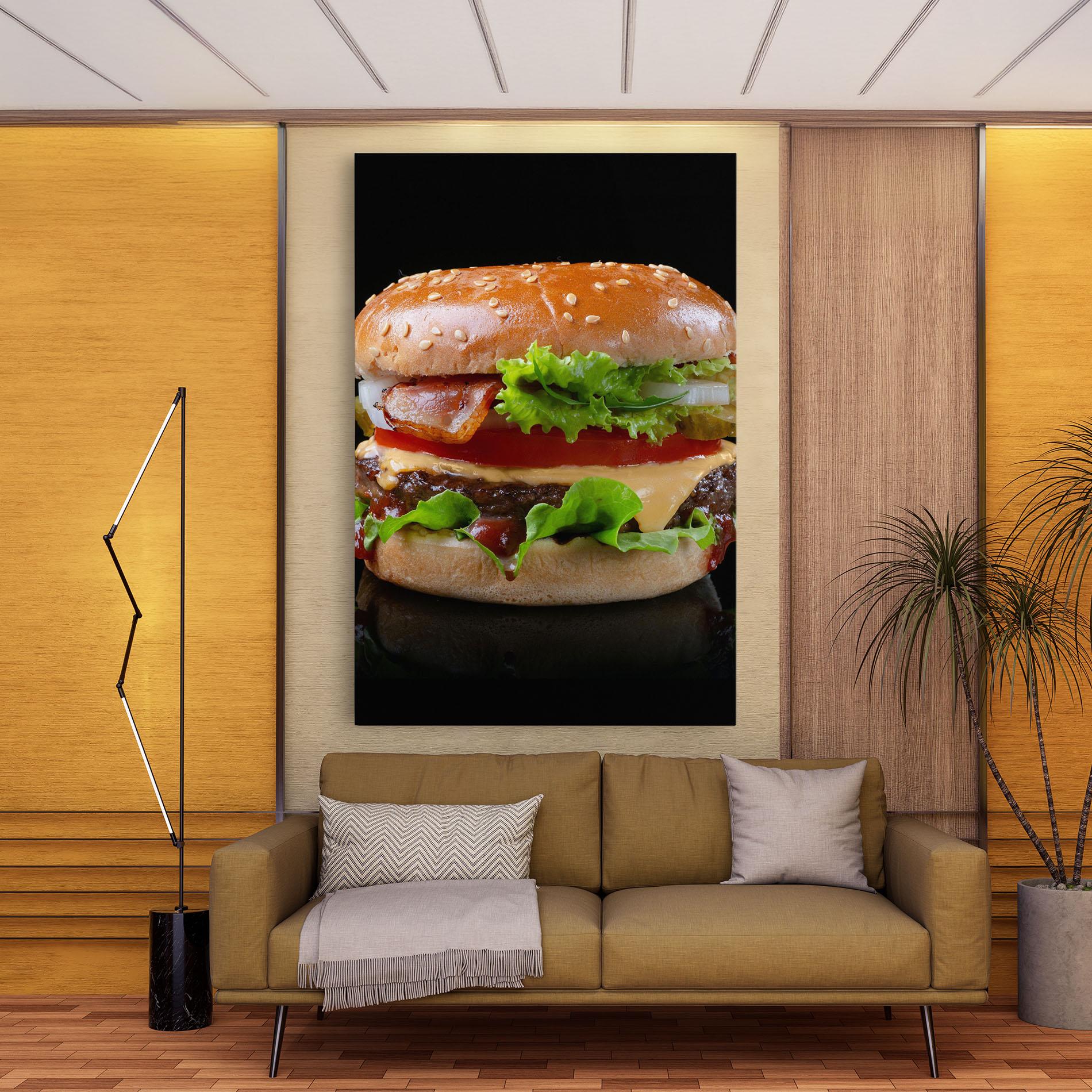 Tablou Canvas Yumm Hamburger mockup 9