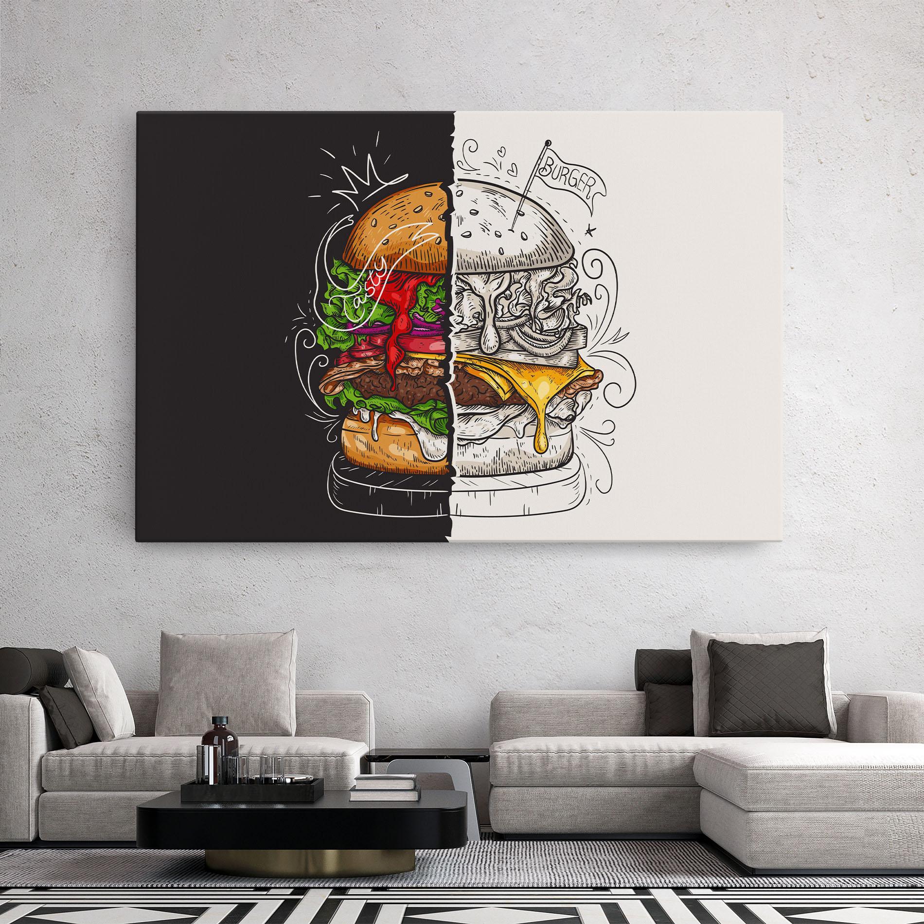 Tablou Canvas Burger Art mockup 2