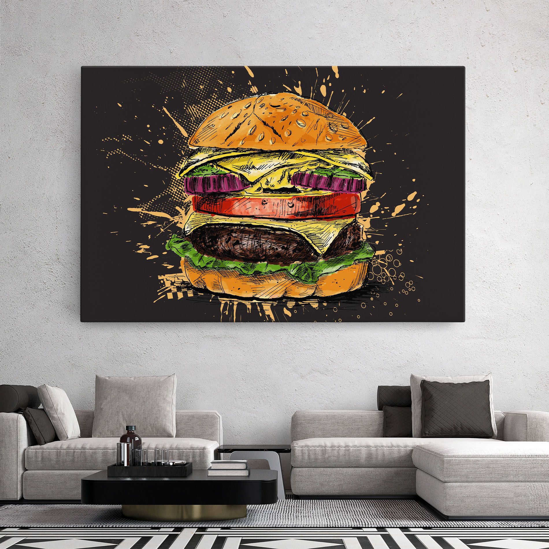 Burger Drawing mockup 2