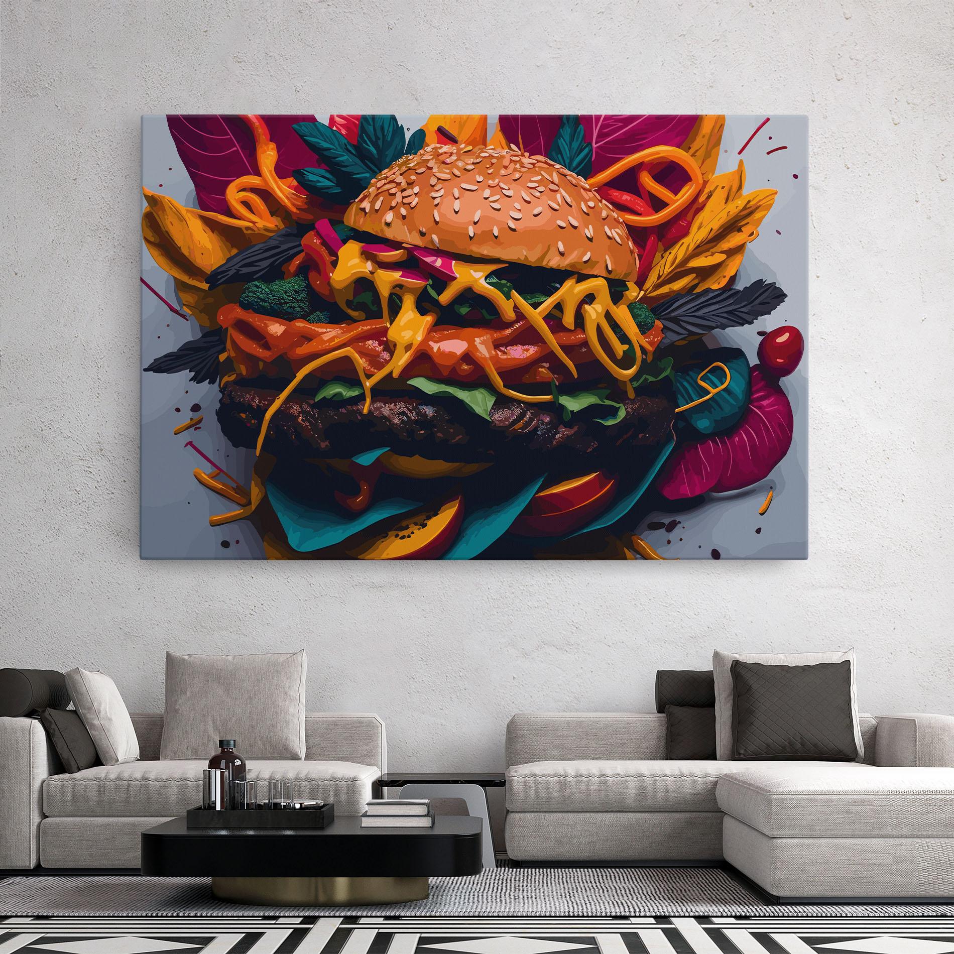 Tablou Canvas Burger Mustard mockup 2
