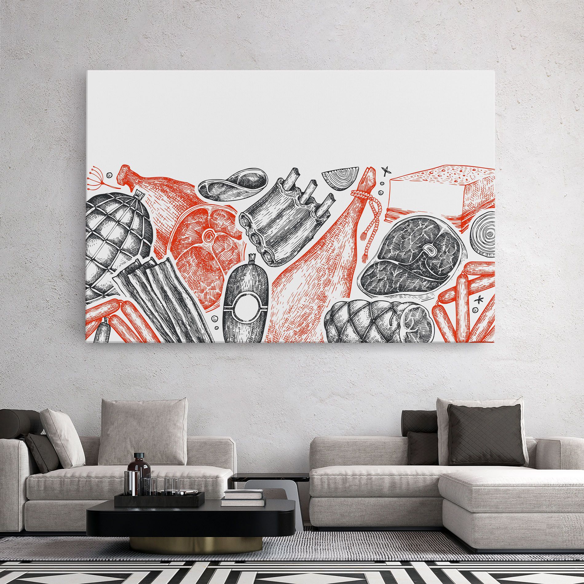 Grey Orange Meat mockup 2