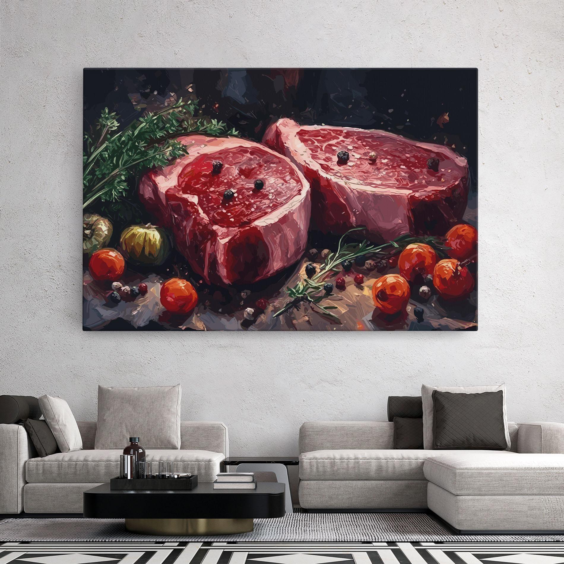 Tablou Canvas Meat With Tomatoes mockup 2