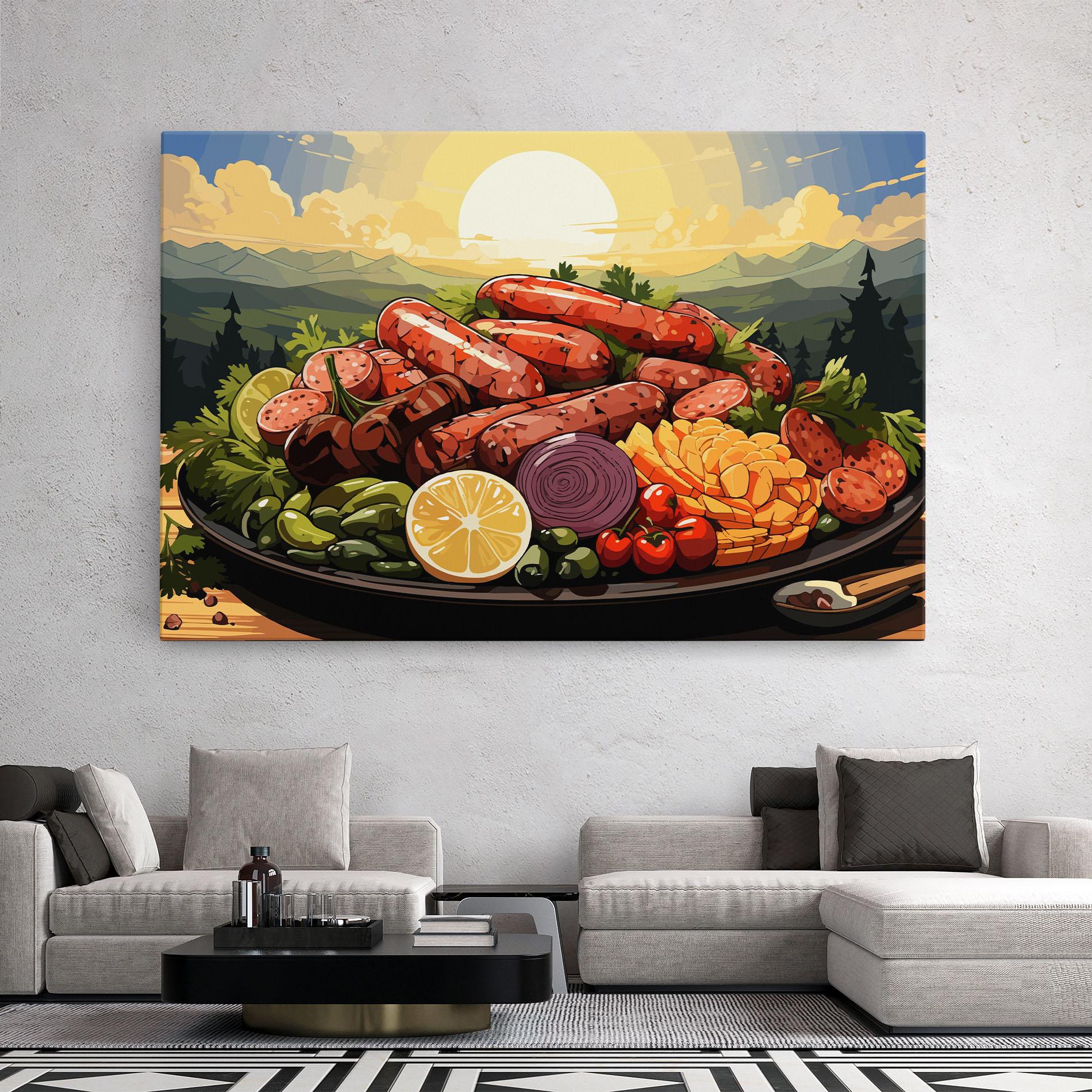 Tablou Canvas Sunset Sousages mockup 2