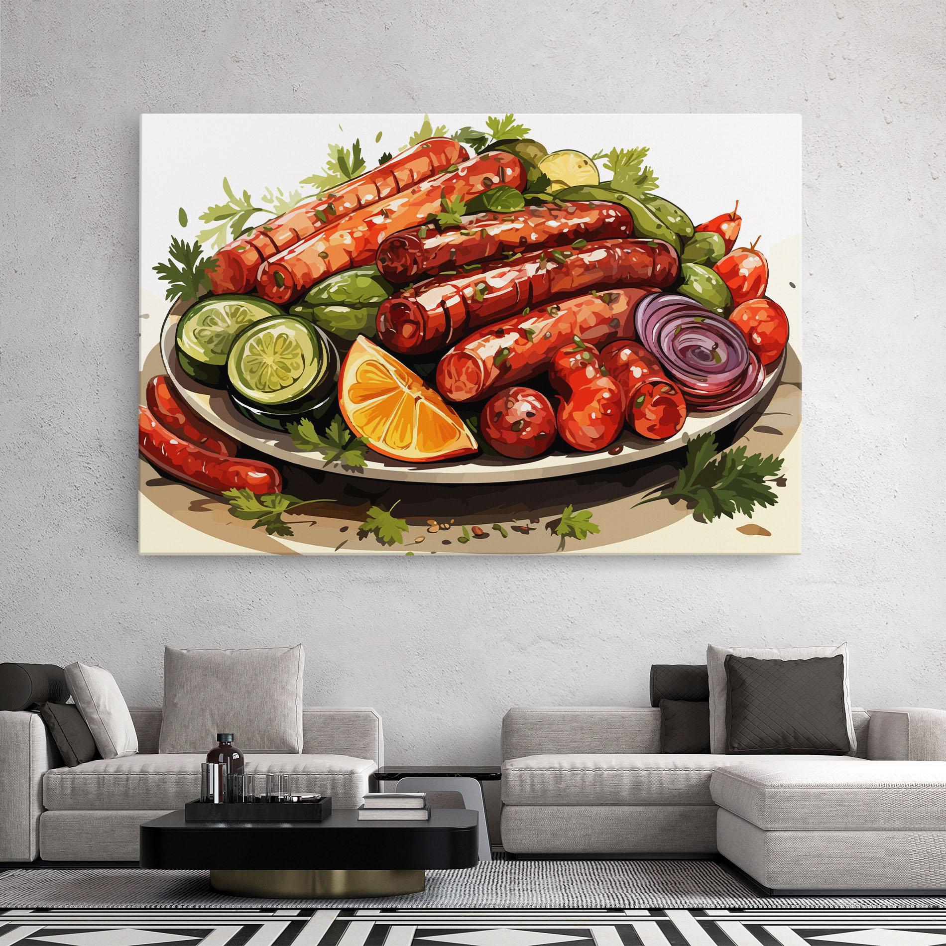 Tablou Canvas Tasty Sousages mockup 2