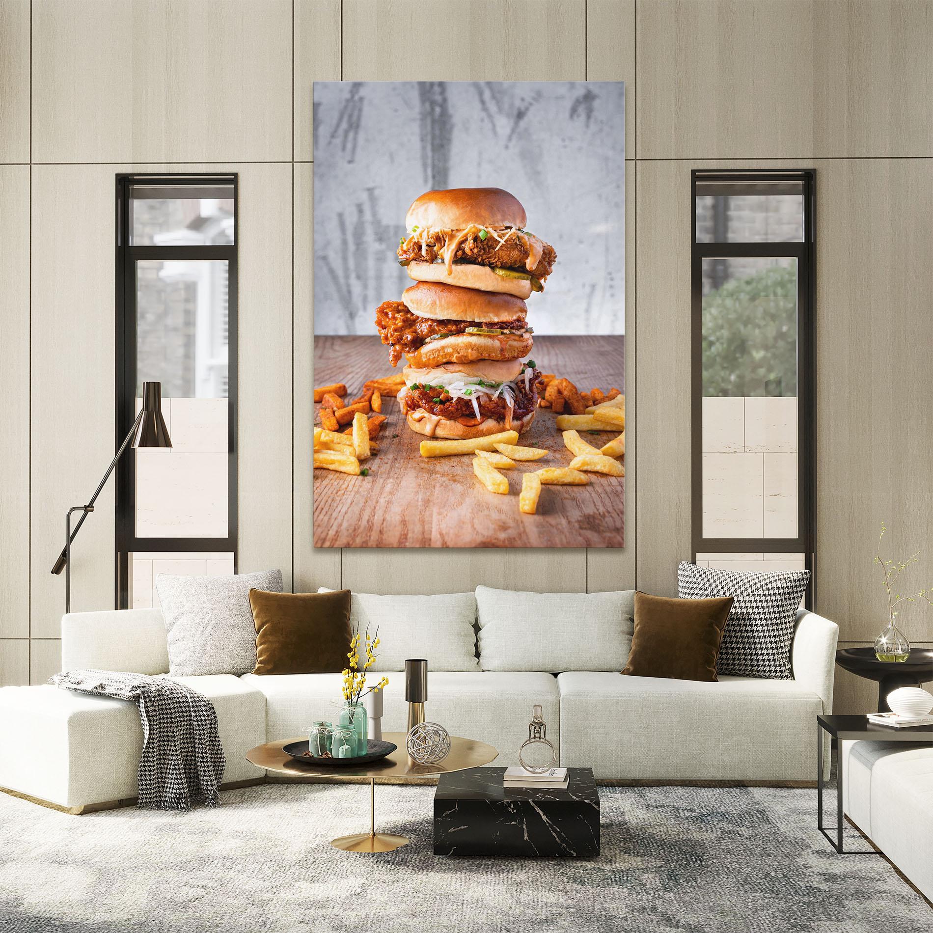 Tablou Canvas Triple Hamburger mockup 2