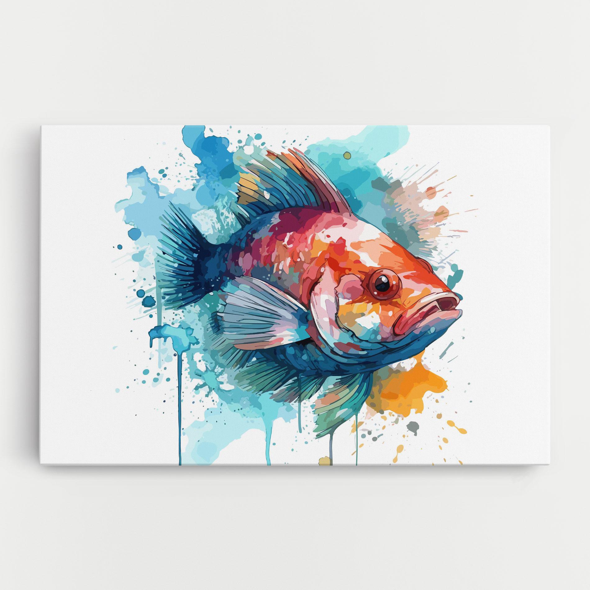Tablou Canvas Watercolor Fish mockup 0