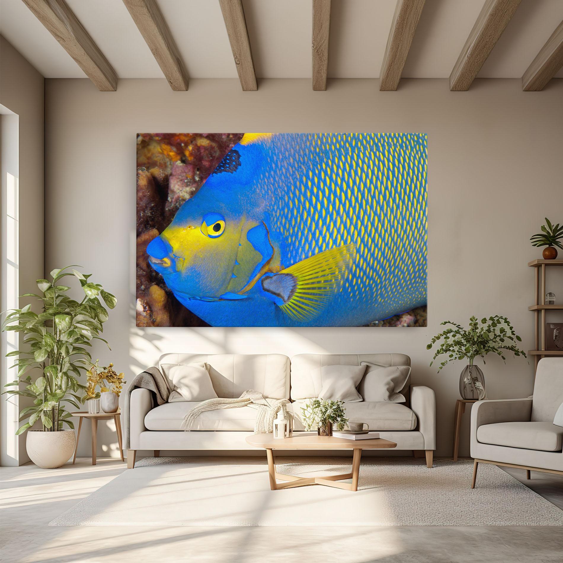 Tablou Canvas Blue Yellow Fish mockup 6