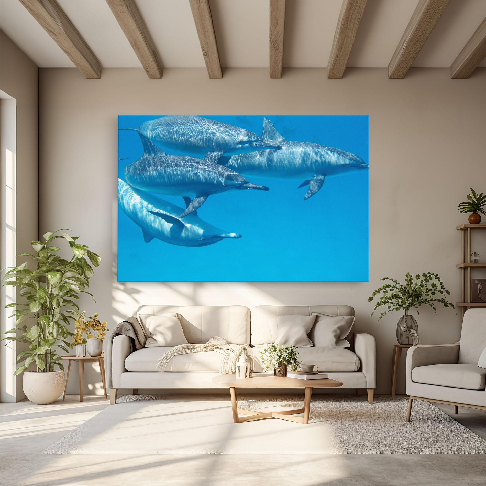 Tablou Canvas Family Of Dolphins mockup 6