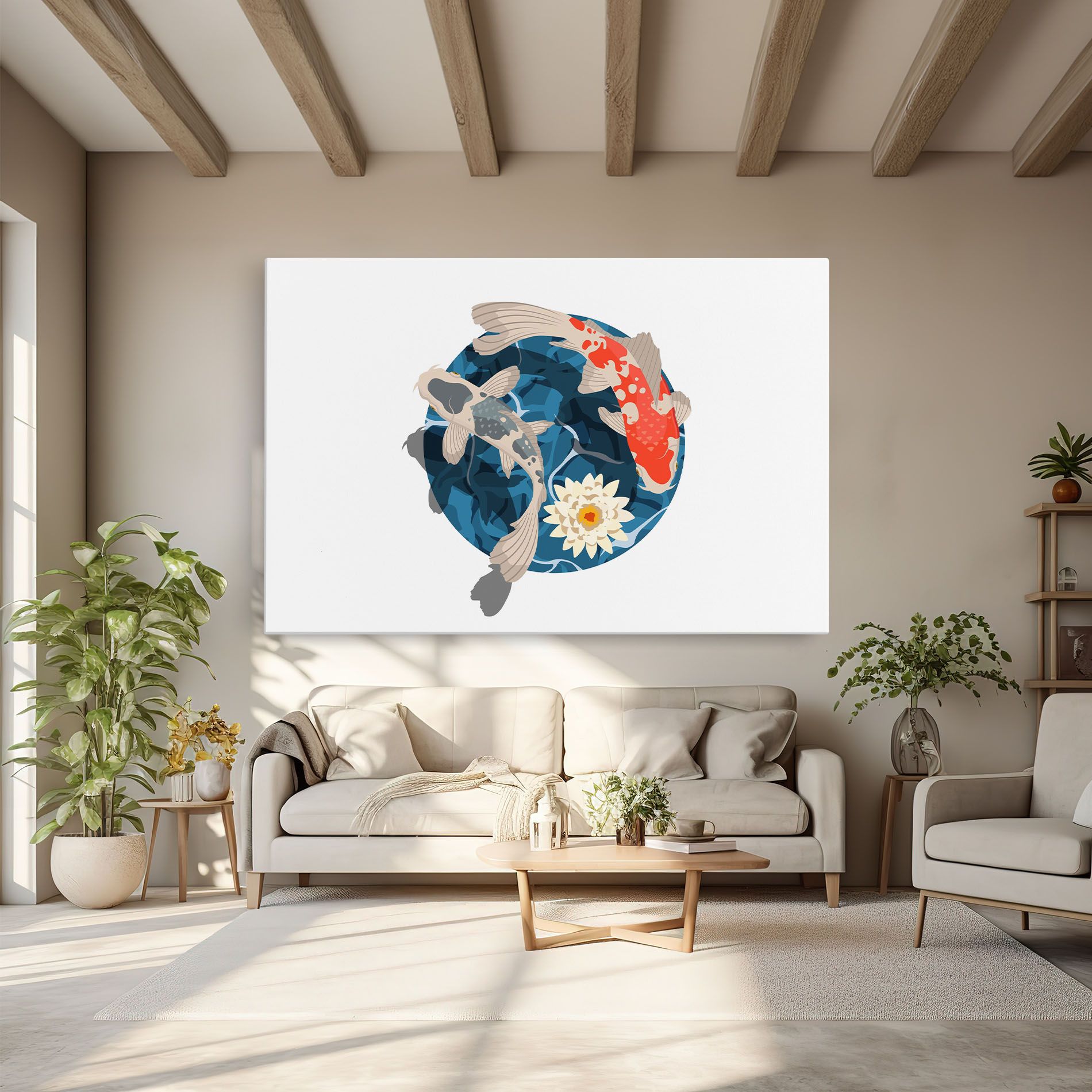 Grey Orange Koi mockup 6