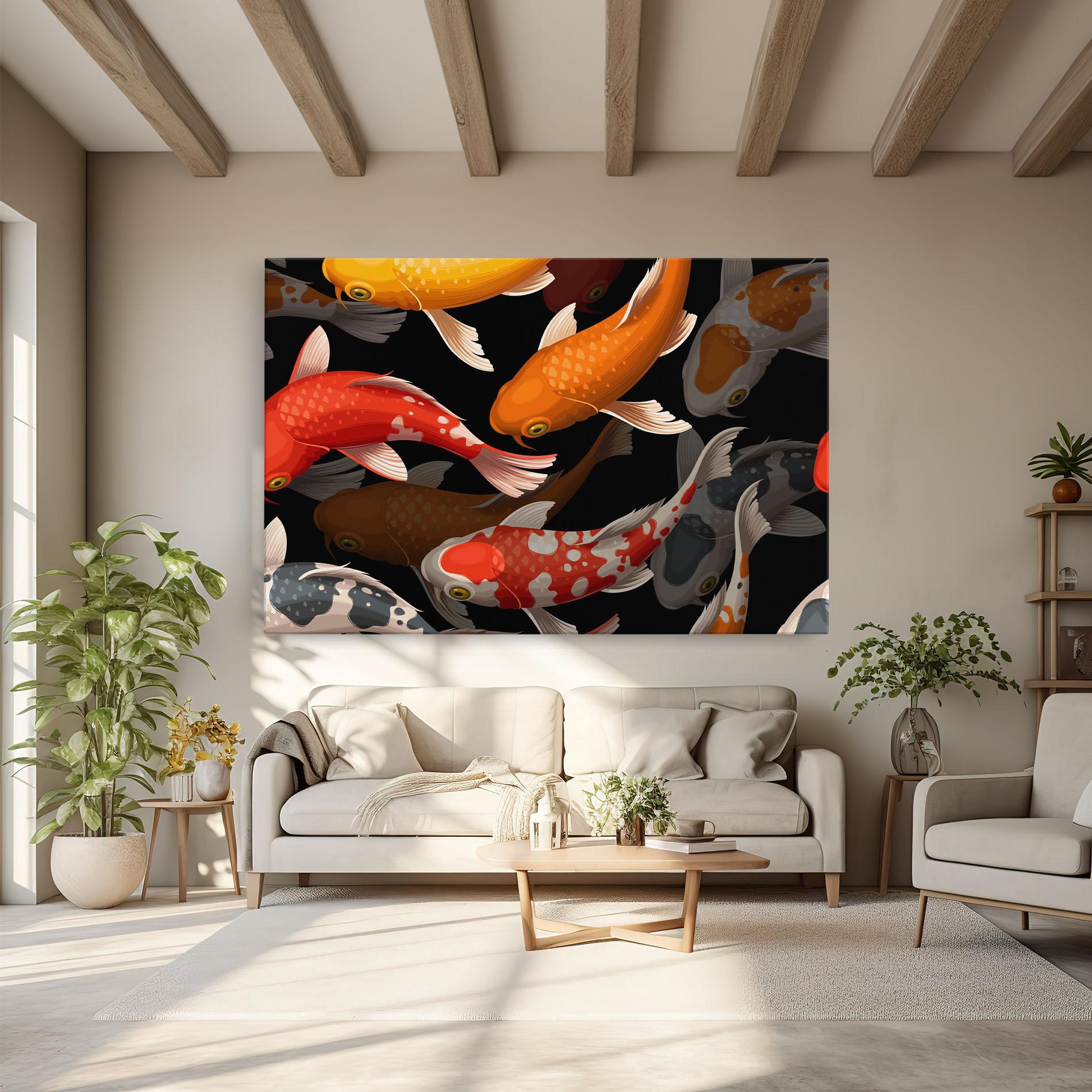 Tablou Canvas Seamless Koi Fish mockup 6
