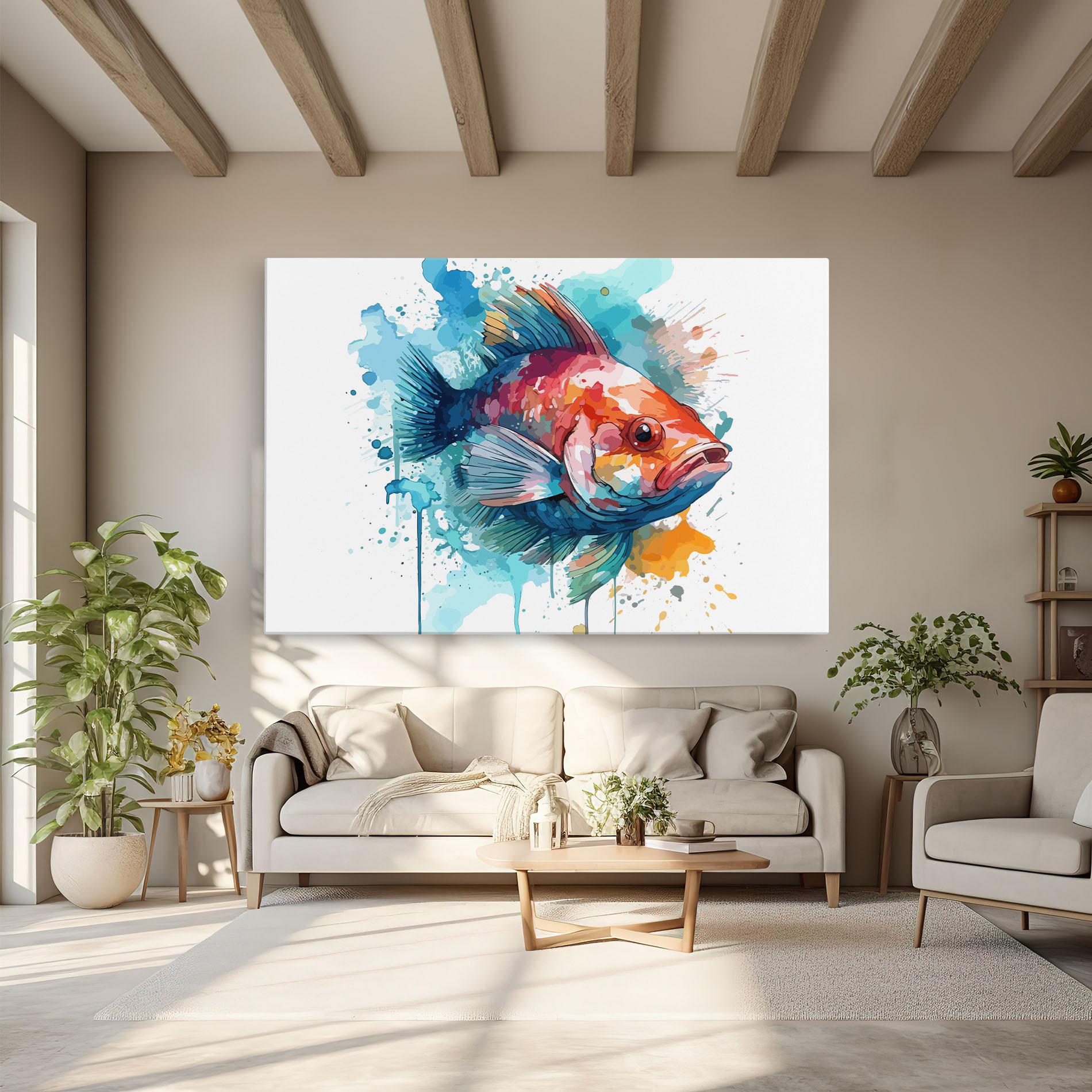 Tablou Canvas Watercolor Fish mockup 6