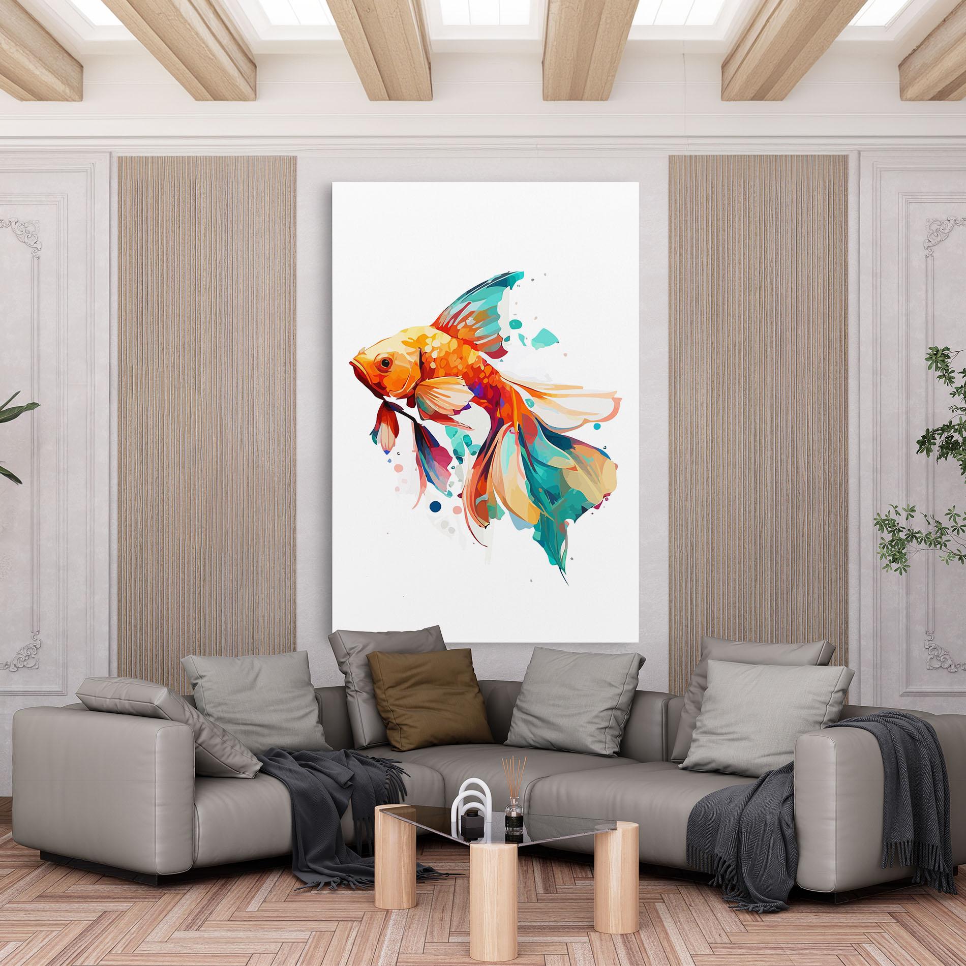 Tablou Canvas Blue Orange Fish mockup 6